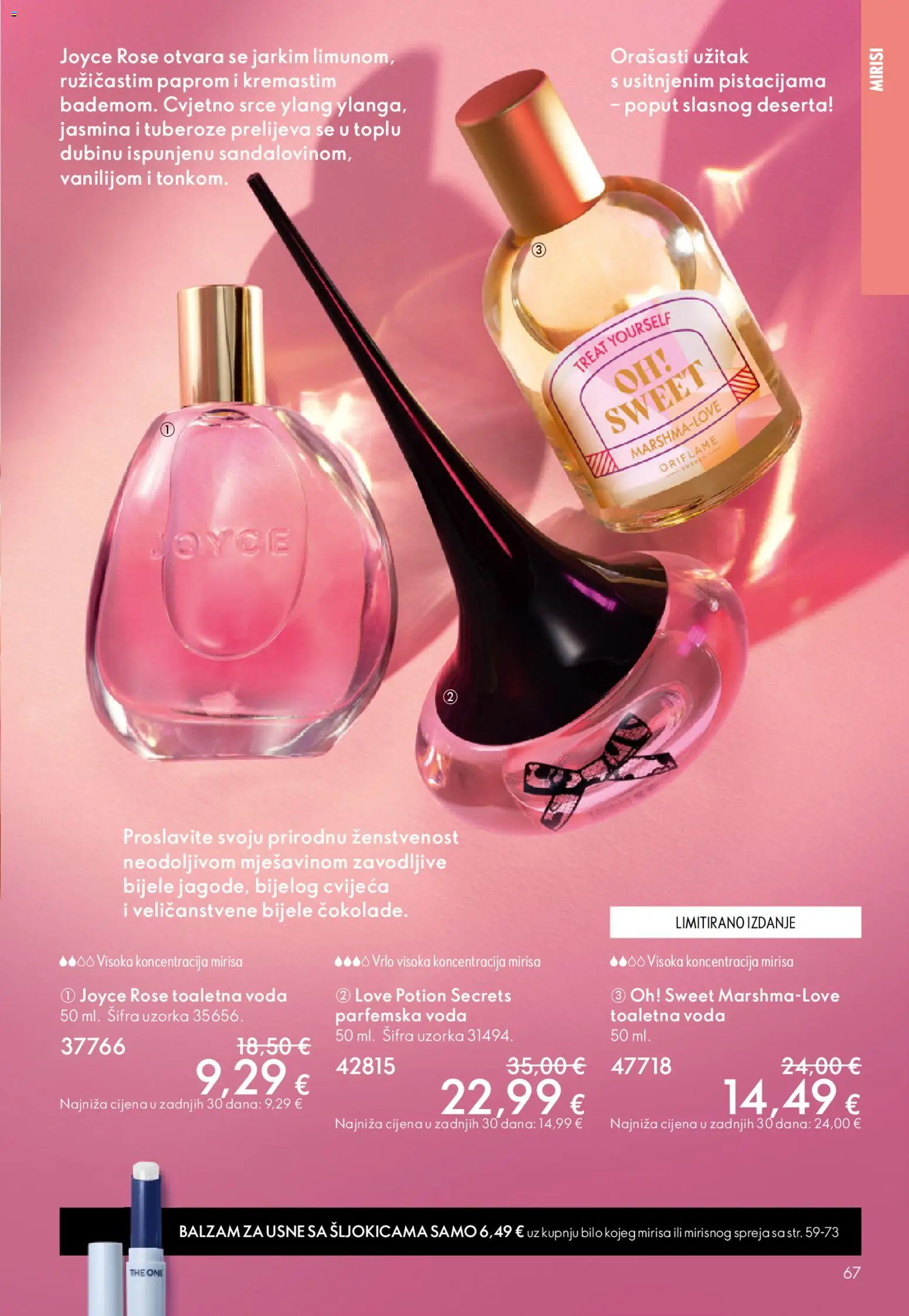 Oriflame katalog | vrijedi od 22.04.2026 | Stranica: 67 | Proizvodi: Balzam za usne, Voda