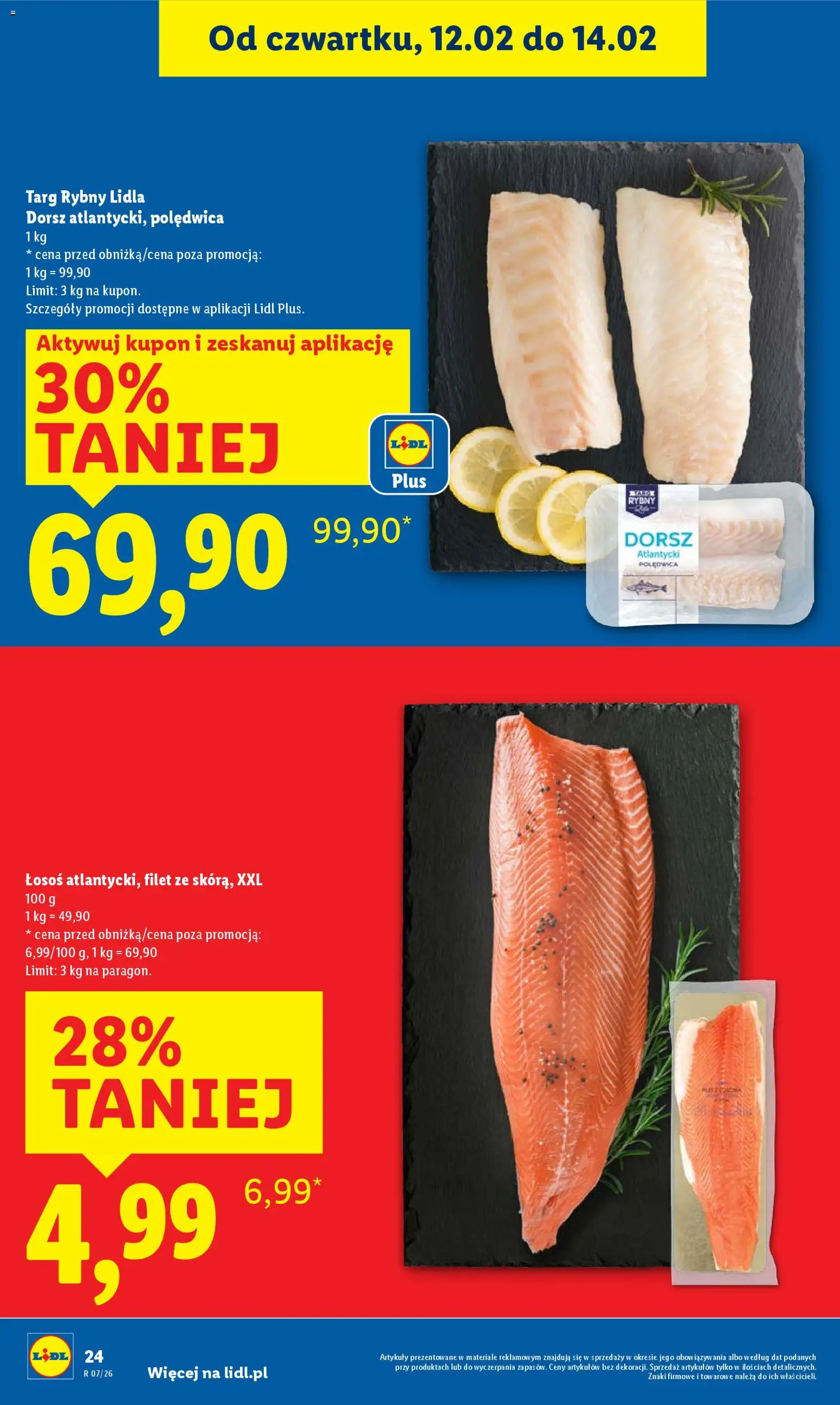 Lidl Gazetka od 12.02.2026 | Strona: 24 | Produkty: Dorsz atlantycki, Dorsz, Łosoś