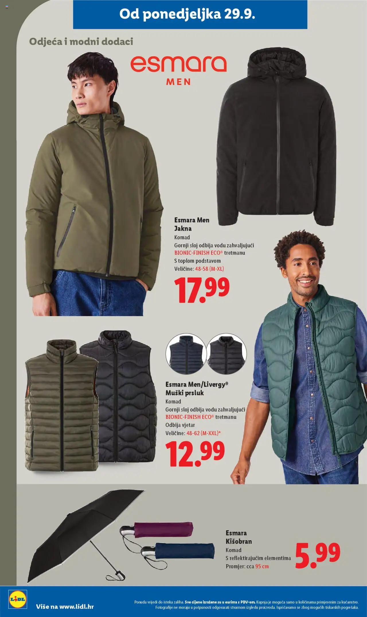 Lidl katalog | vrijedi od 29.09.2025 | Stranica: 28 | Proizvodi: Odjeća, Prsluk, Jakna, Kišobran