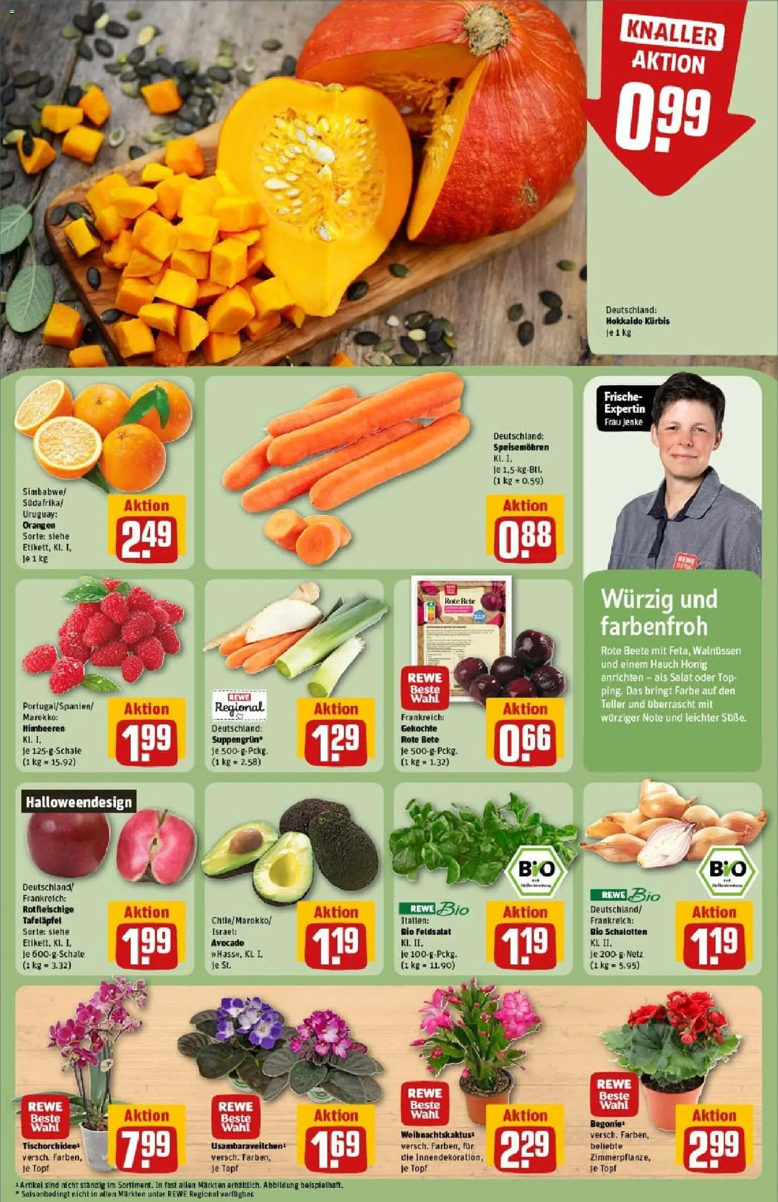 Rewe prospekt Wernigerode	 – gültig ab 26.10.2025 | Seite: 9 | Produkte: Himbeeren, Avocado, Rote Beete, Kürbis