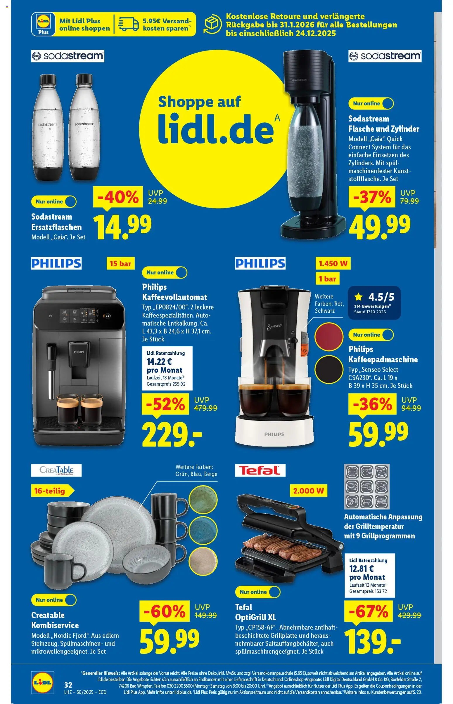 Lidl - Prospekt – gültig ab 08.12.2025 | Seite: 4 | Produkte: Bad, Kaffeevollautomat, Telefon, Sodastream