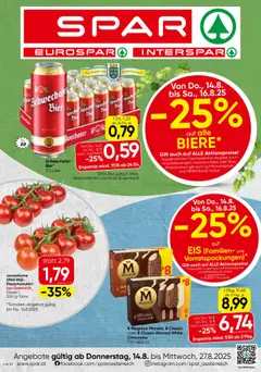 Vorschau von dem Prospekt - Spar Flugblatt - Wien gültig ab 14.08.2025