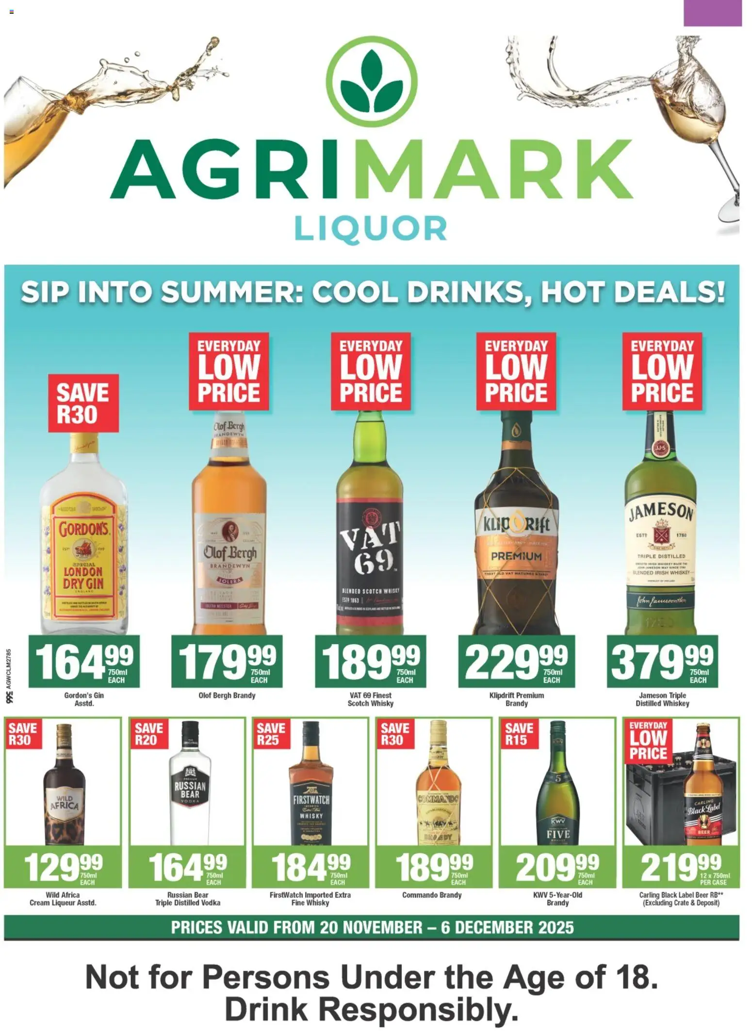 New Agrimark catalogue – valid from 20.11.2025 | Page: 1 | Products: Case, Crate, Vodka, Whiskey