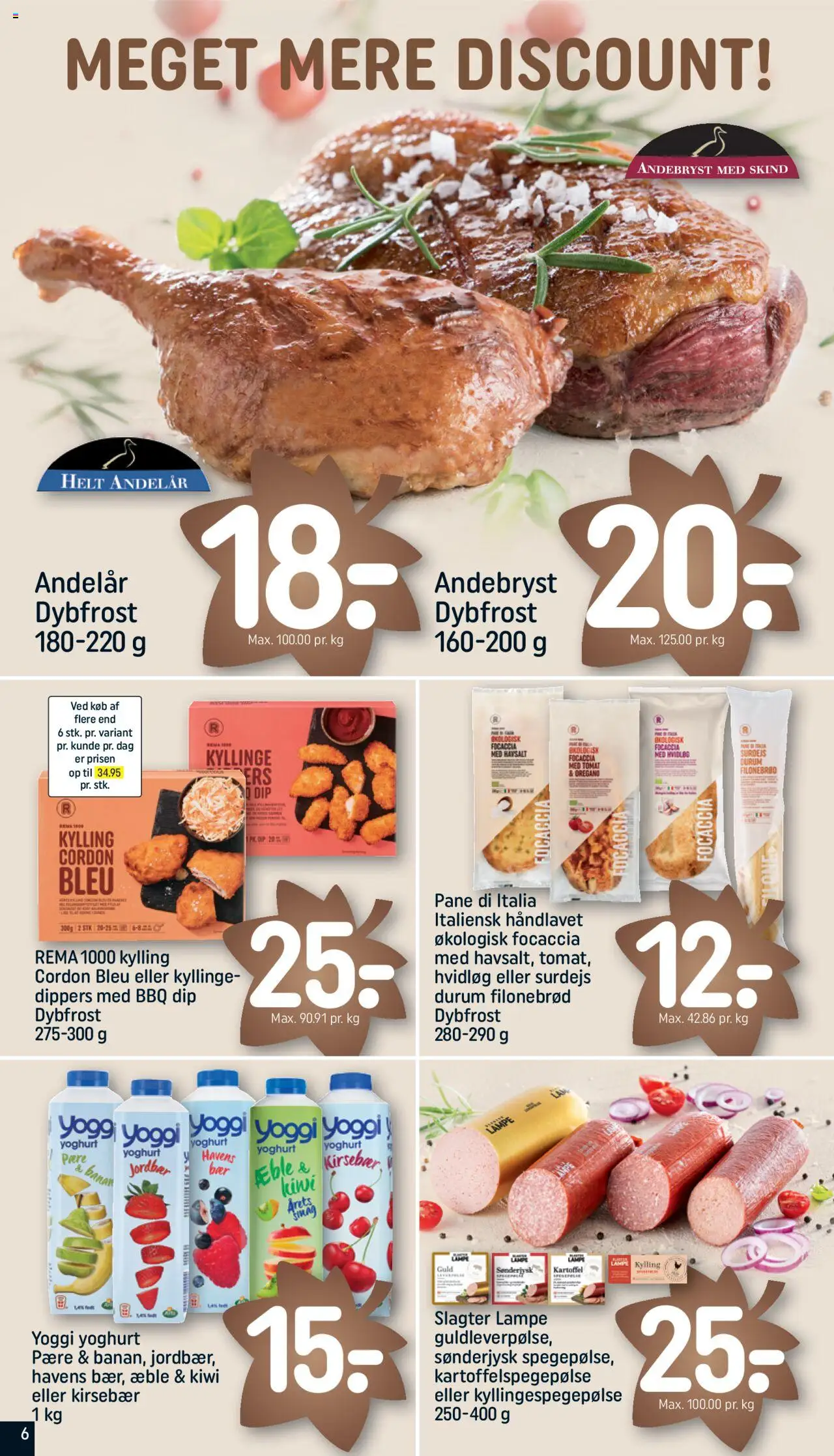 Rema 1000 tilbudsavis – gyldig fra 12.10.2025 | Side: 6 | Produkter: Jordbær, Kiwi, Focaccia, Oregano