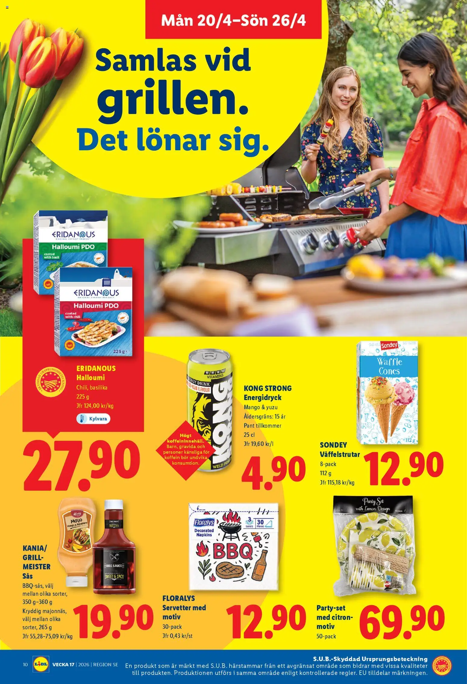 Lidl reklamblad aktuell från 20.04.2026 | Sida: 11 | Produkter: Halloumi, Set, Energidryck, Servetter