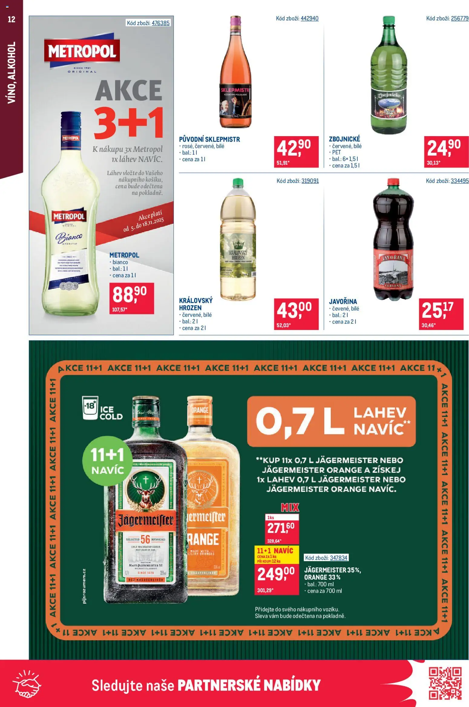 Makro leták - Maloobchod od 05.11.2025 | Strana: 12 | Produkty: Jägermeister, Sklepmistr, Láhev
