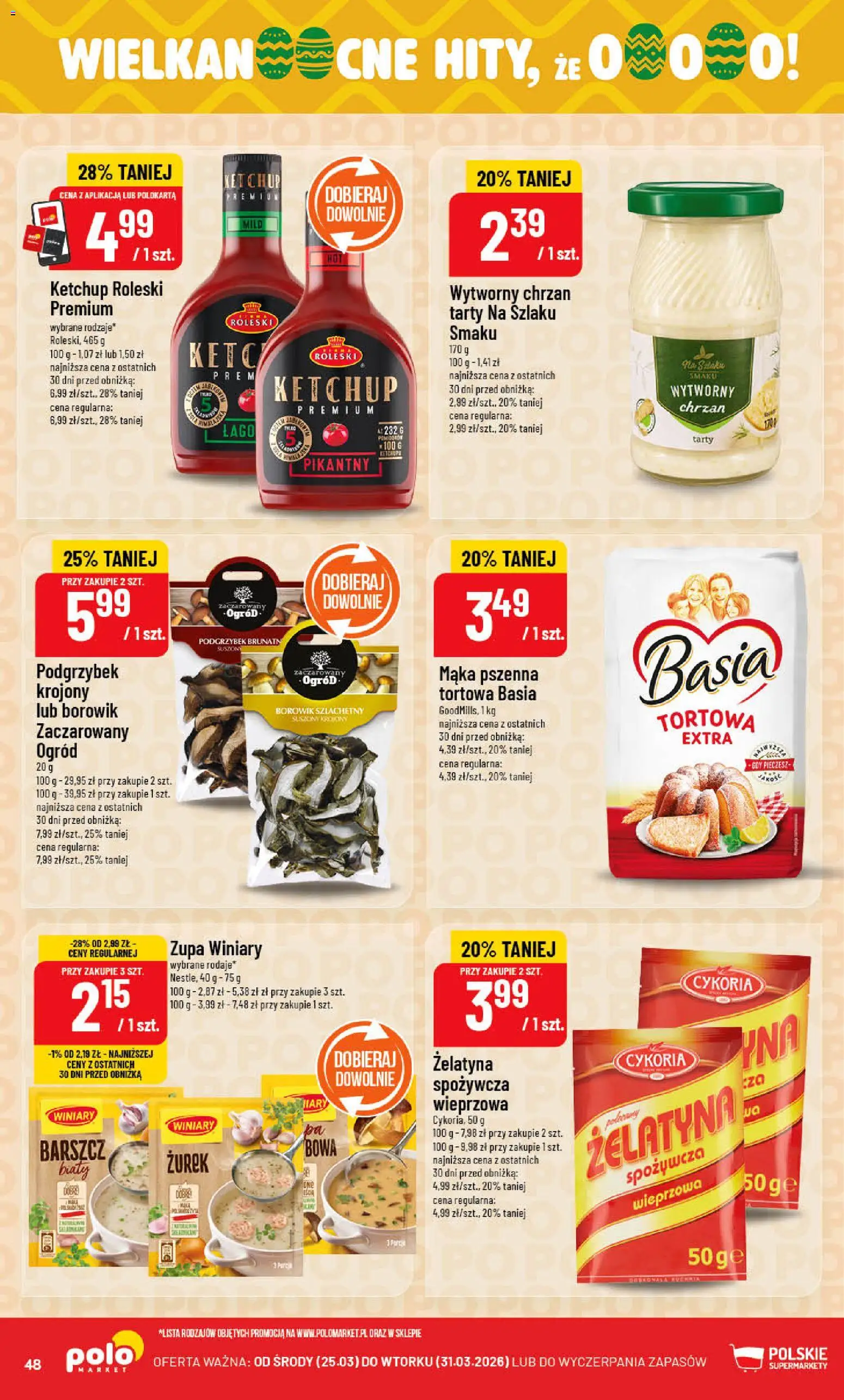 POLOmarket gazetka od 25.03.2026 | Strona: 48 | Produkty: Żelatyna, Zurek, Chrzan, Zupa
