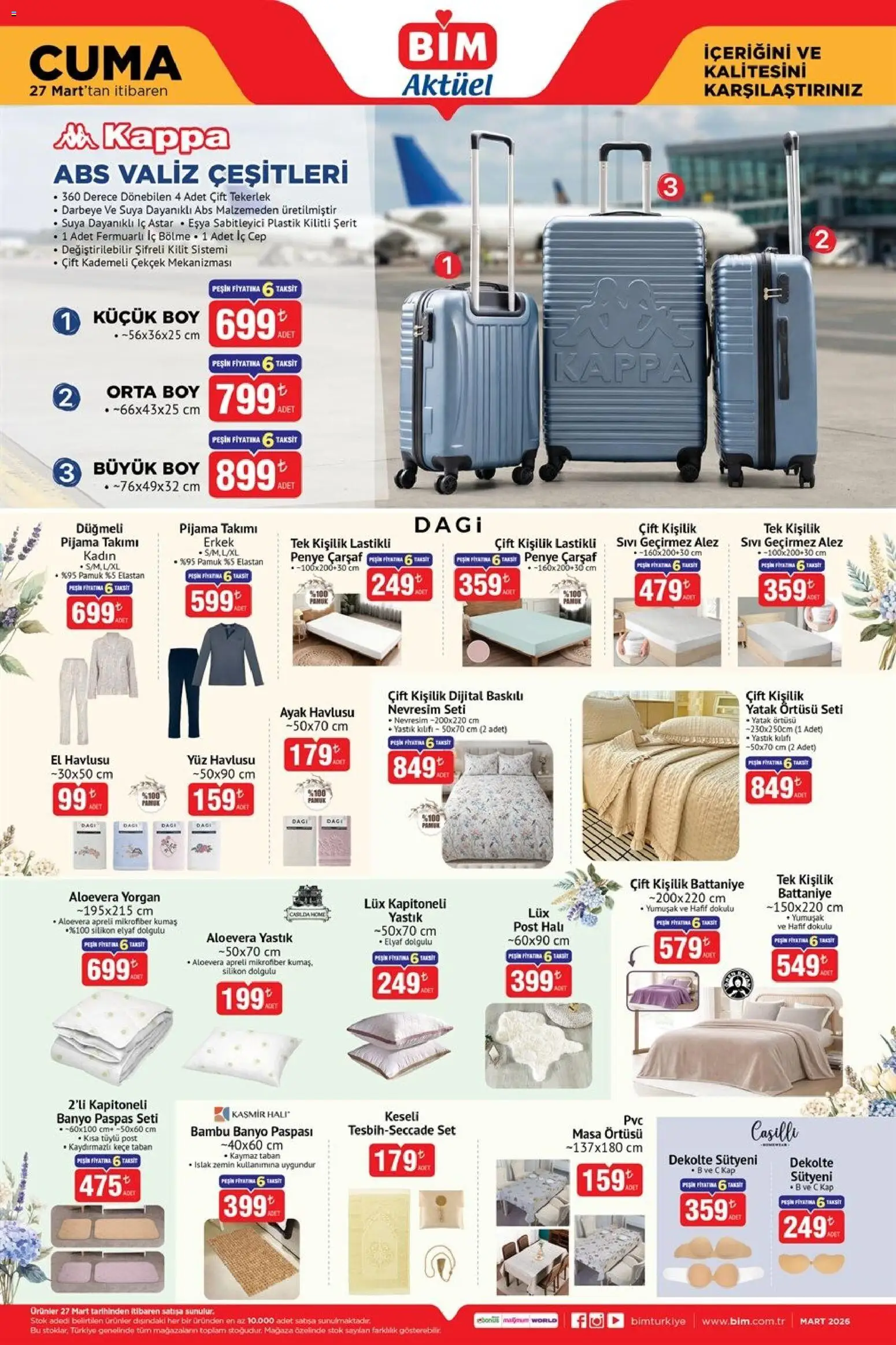 BİM - Katalog Cuma - 27.03.2026 tarihinden itibaren geçerlidir | Sayfa: 5 | Ürünler: Halı, Nevresim, Masa örtüsü, El havlusu