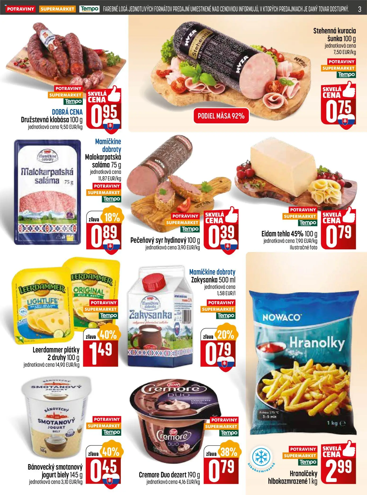 Nové COOP Jednota akcie – leták je platný od 01.01.2026 | Strana: 3 | Produkty: Syr, Jogurt, Saláma, Eidam