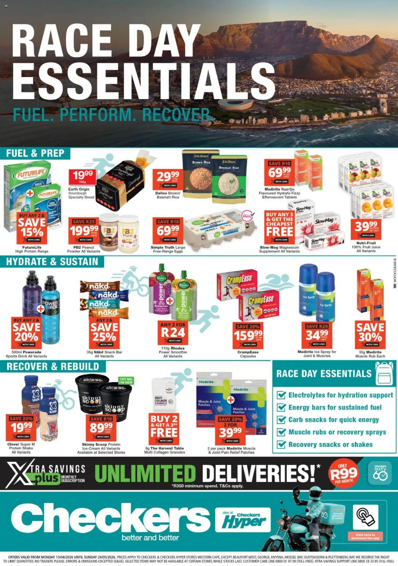 New Checkers catalogue – valid from 13.04.2026 | Page: 1 | Products: Eggs, Bread, Powder, Fruit