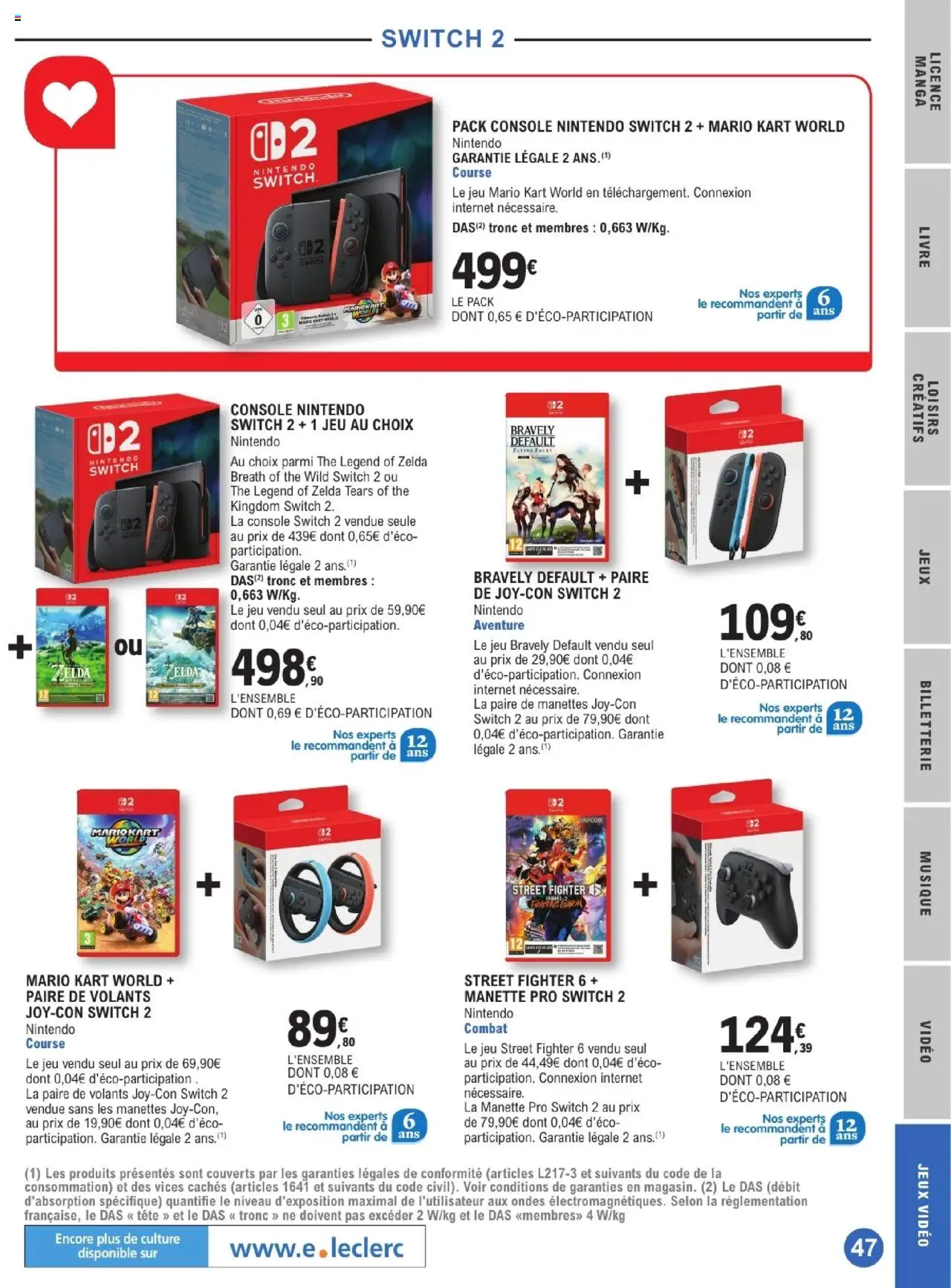  | Page: 47 | Produits: Manga, console Nintendo Switch, Jeux, Thé