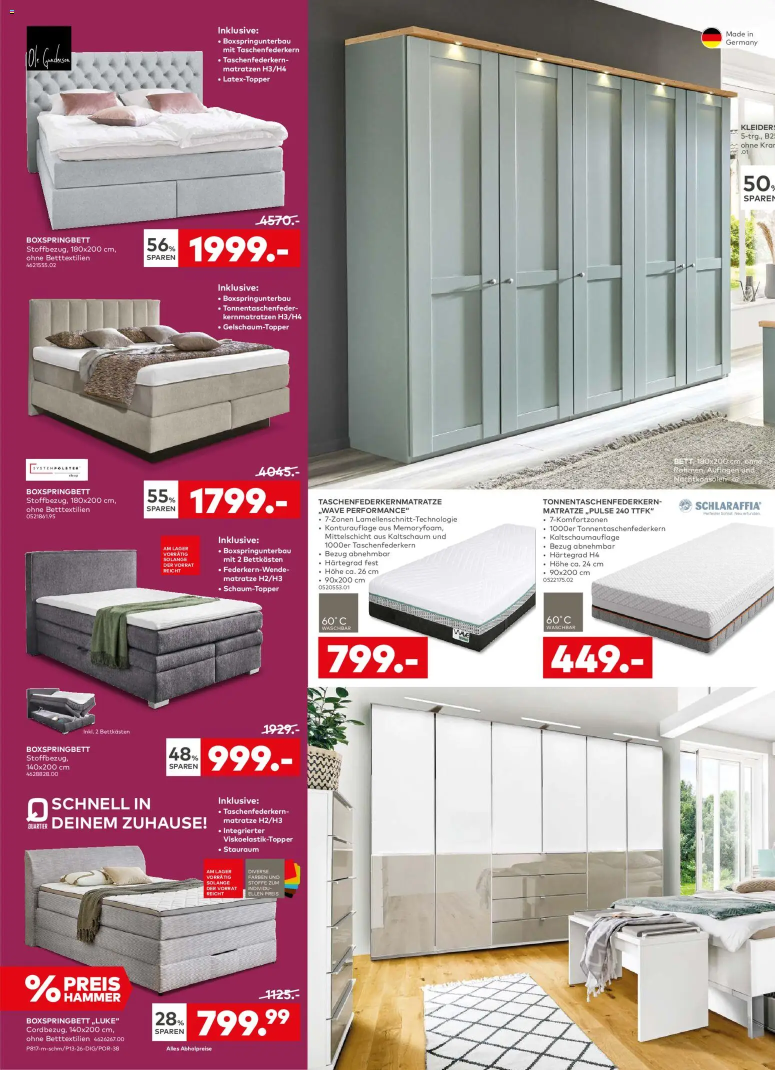 Porta! Prospekt Super Spar Tage – gültig ab 16.03.2026 | Seite: 2 | Produkte: Matratze, Boxspringbett