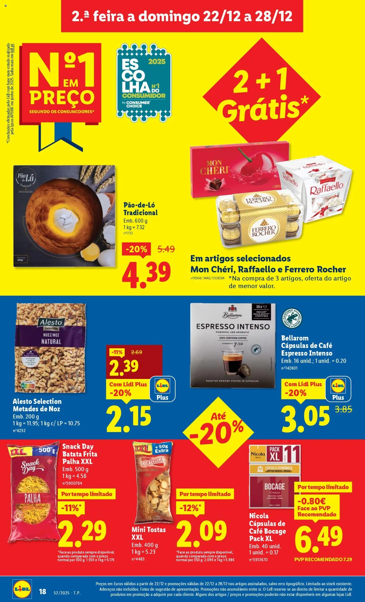 Lidl folheto │ válido de 22.12.2025 | Página: 18 | Produtos: Ferrero rocher, Chocolates, Base, Café