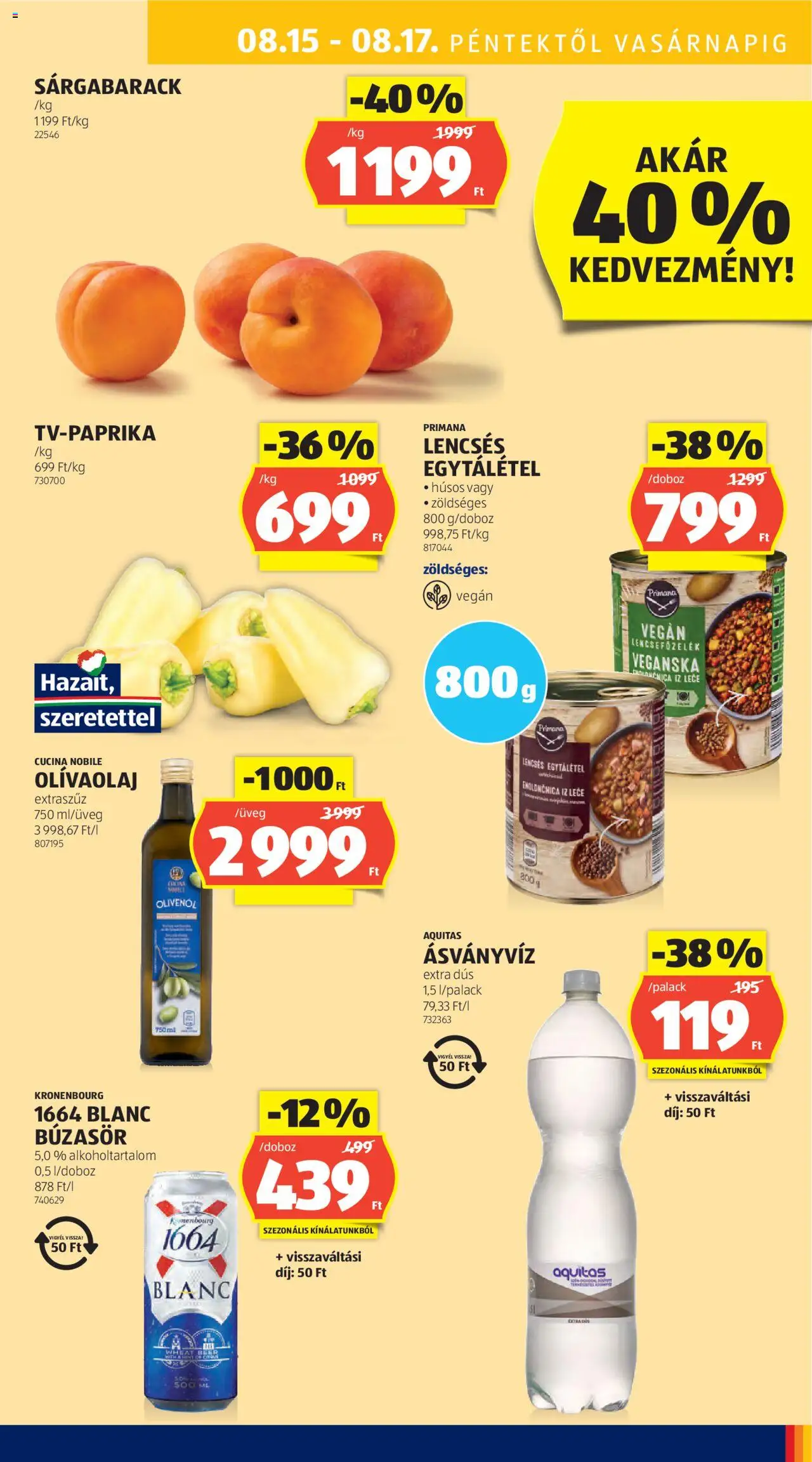 Aldi akciós ujság - amely érvényes a következő dátumtól: 14.08.2025 | Oldal: 51 | Termékek: Sárgabarack, Búzasör, Vegán, Olívaolaj
