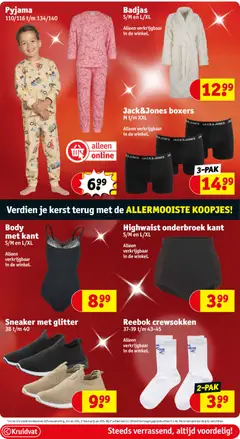 Pyjama, Pyjama 110/116 t/m 134/140 - Voorbeeld van een folder van Kruidvat, geldig van 08.12.2025 | Pagina: 41 | Producten: Boxers, Sneakers, Onderbroek, Kan