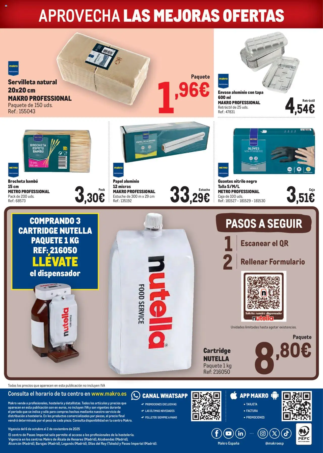 Makro - Ofertas Centro │ válido desde el 06.10.2025 | Página: 7 | Productos: Guantes, Dispensador, Peso, Caja