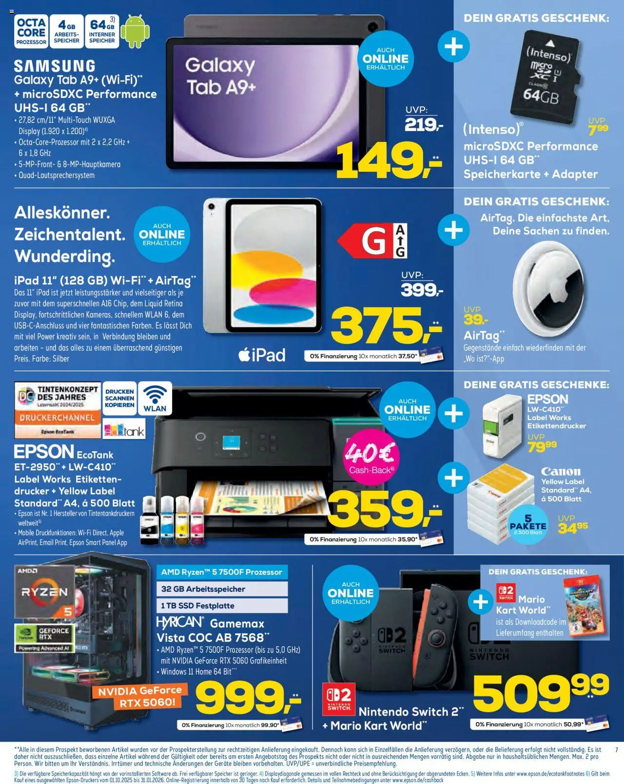 Euronics  Aktuelle Beilage – gültig ab 01.10.2025 | Seite: 7 | Produkte: Adapter, Ipad, Samsung, Drucker