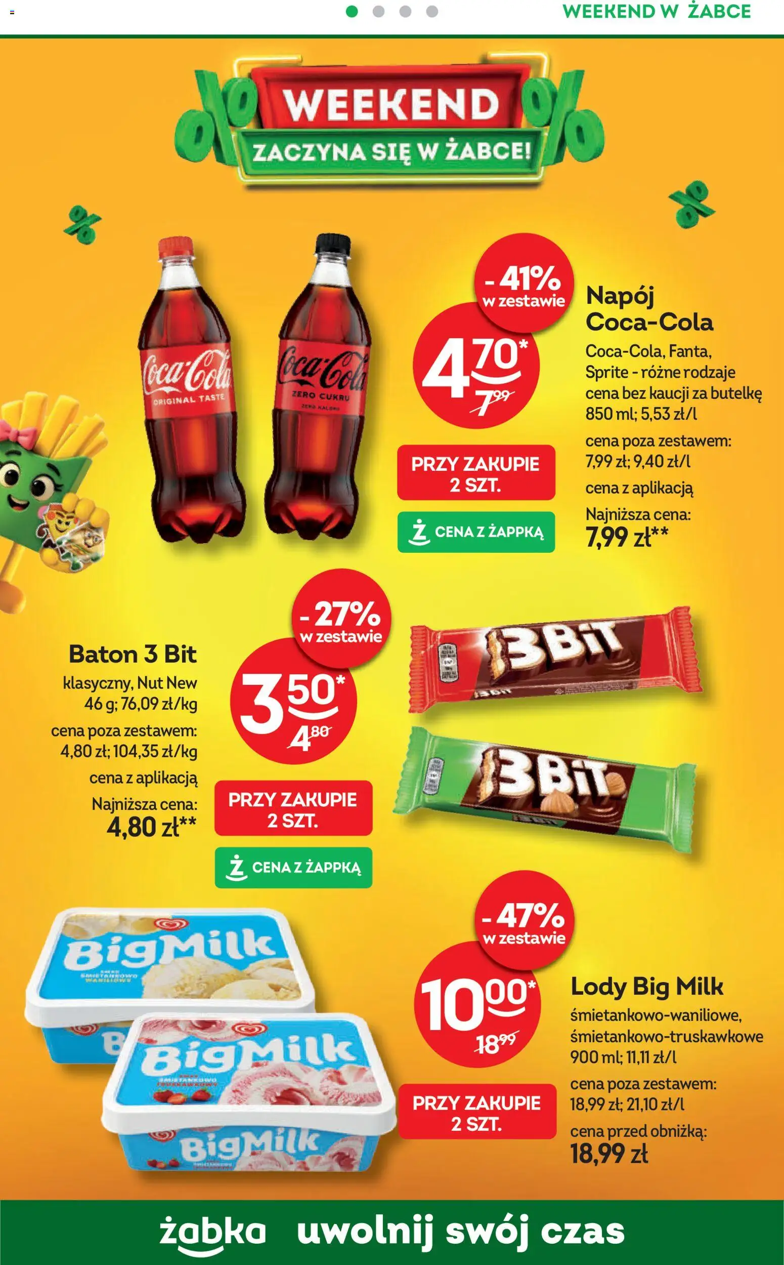 Żabka Gazetka - Weekendowe promocje od 21.11.2025 | Strona: 2 | Produkty: Sprite, Big Milk, Baton, Lody