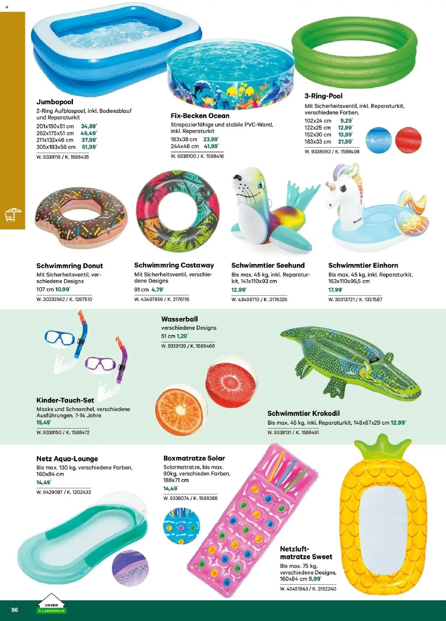 Lagerhaus Garten & Freizeit Katalog 2026 - Innsbruck, Böheimkirchen gültig ab 01.03.2026 | Seite: 96 | Produkte: Matratze, Maske