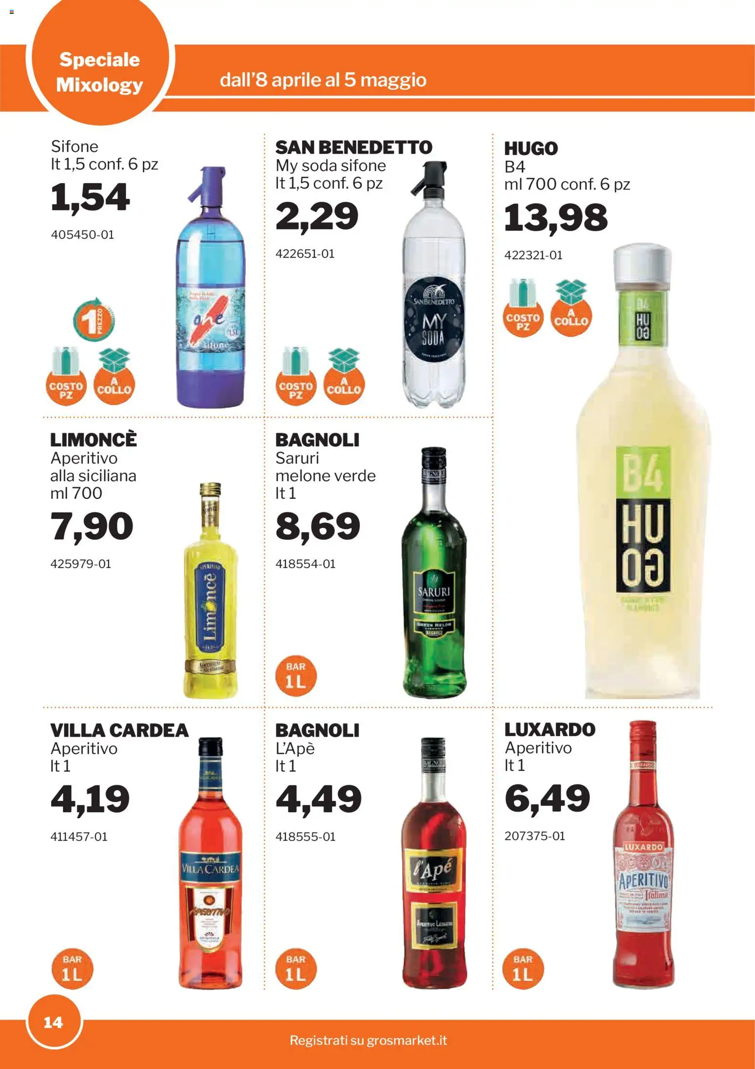 Volantino Sogegross del 08.04.2026 | Pagina: 14 | Prodotti: Melone, Aperitivo