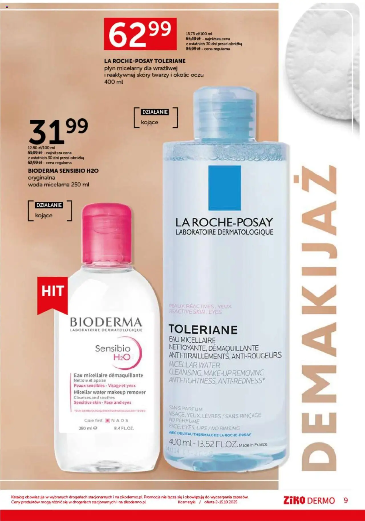 Ziko Gazetka od 02.10.2025 | Strona: 9 | Produkty: Kosmetyki, Woda micelarna, Woda