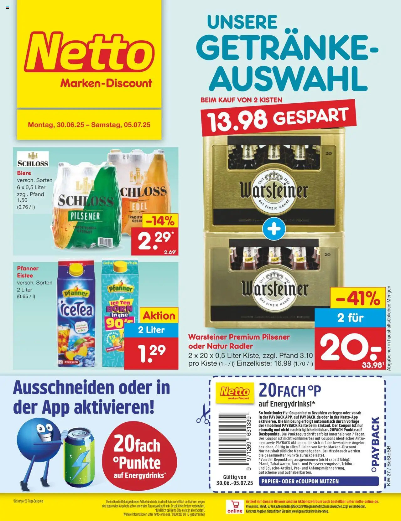 Netto Marken-Discount Prospekt 	 - gültig ab dem 30.06.2025 | Seite: 59 | Produkte: Radler, Warsteiner, Pfirsich, Tee