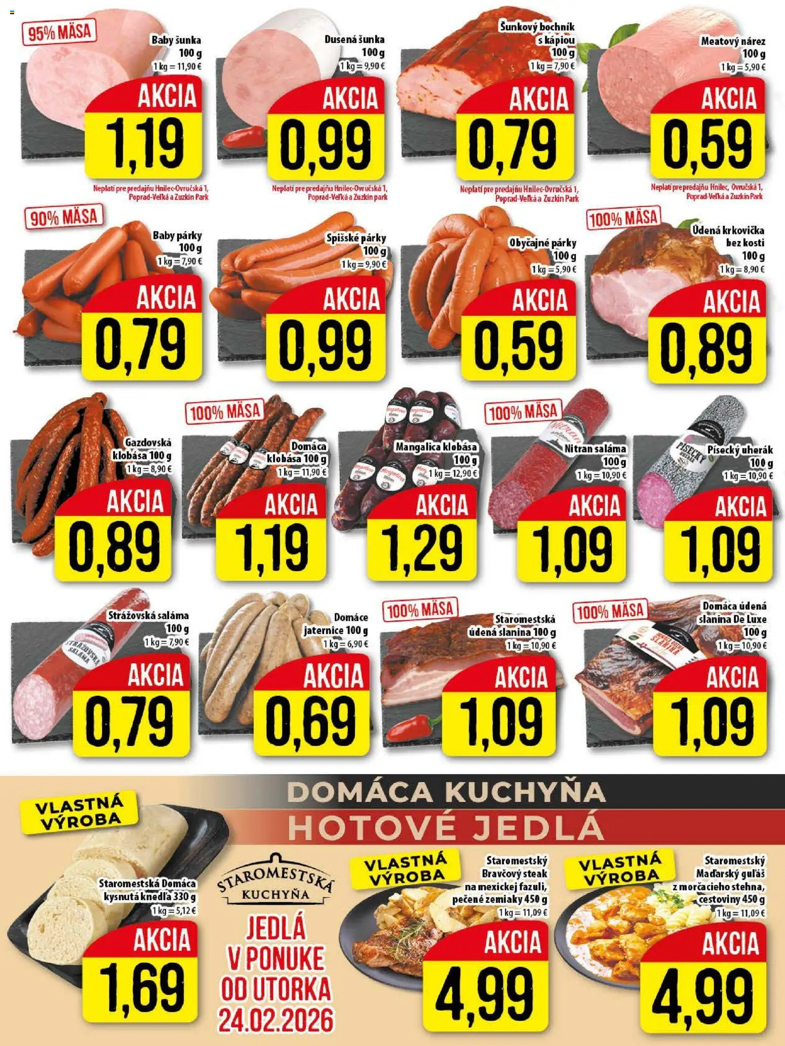 Nové Klas akcie – leták je platný od 23.02.2026 | Strana: 5 | Produkty: Kuchyňa, Cestoviny, Klobása, Krkovička