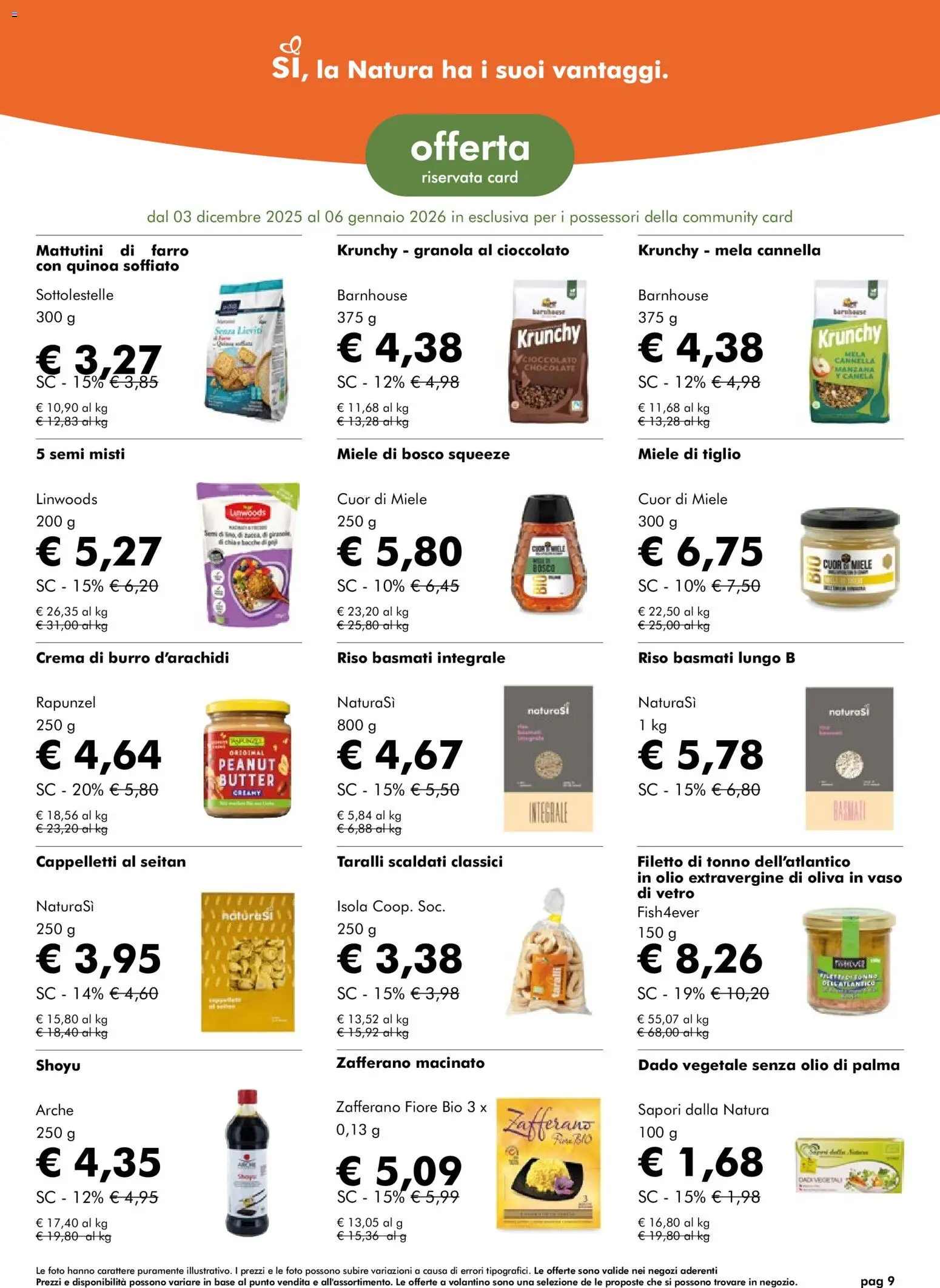 Volantino Natura Sì del 03.12.2025 | Pagina: 9