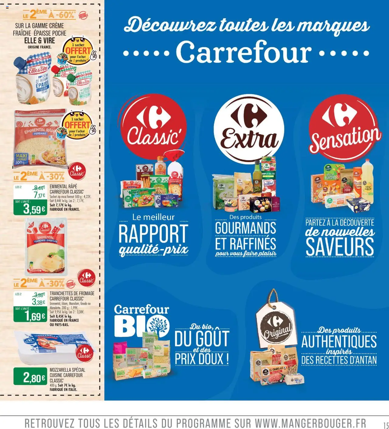  | Page: 15 | Produits: Emmental, Fromage, Crème fraiche, Gouda