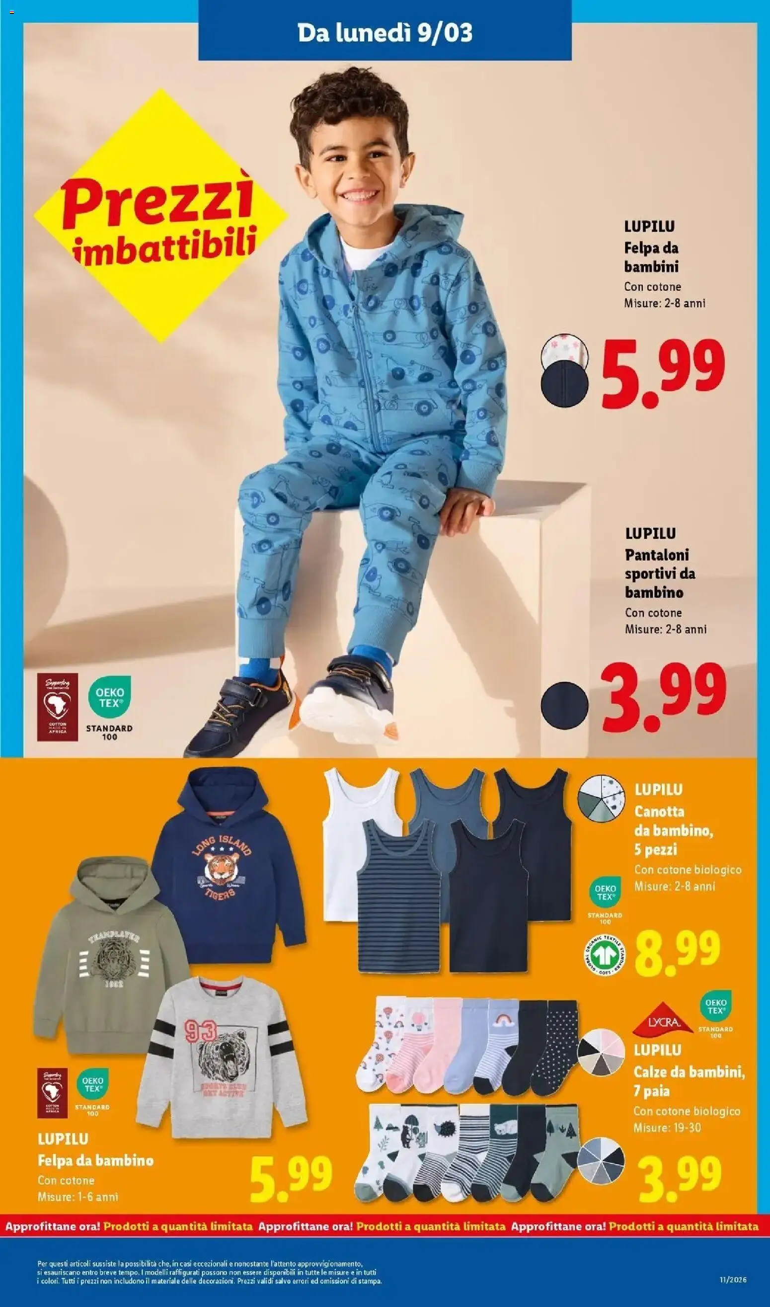 Volantino Lidl del 09.03.2026 | Pagina: 35 | Prodotti: Canotta, Felpa, Pantaloni