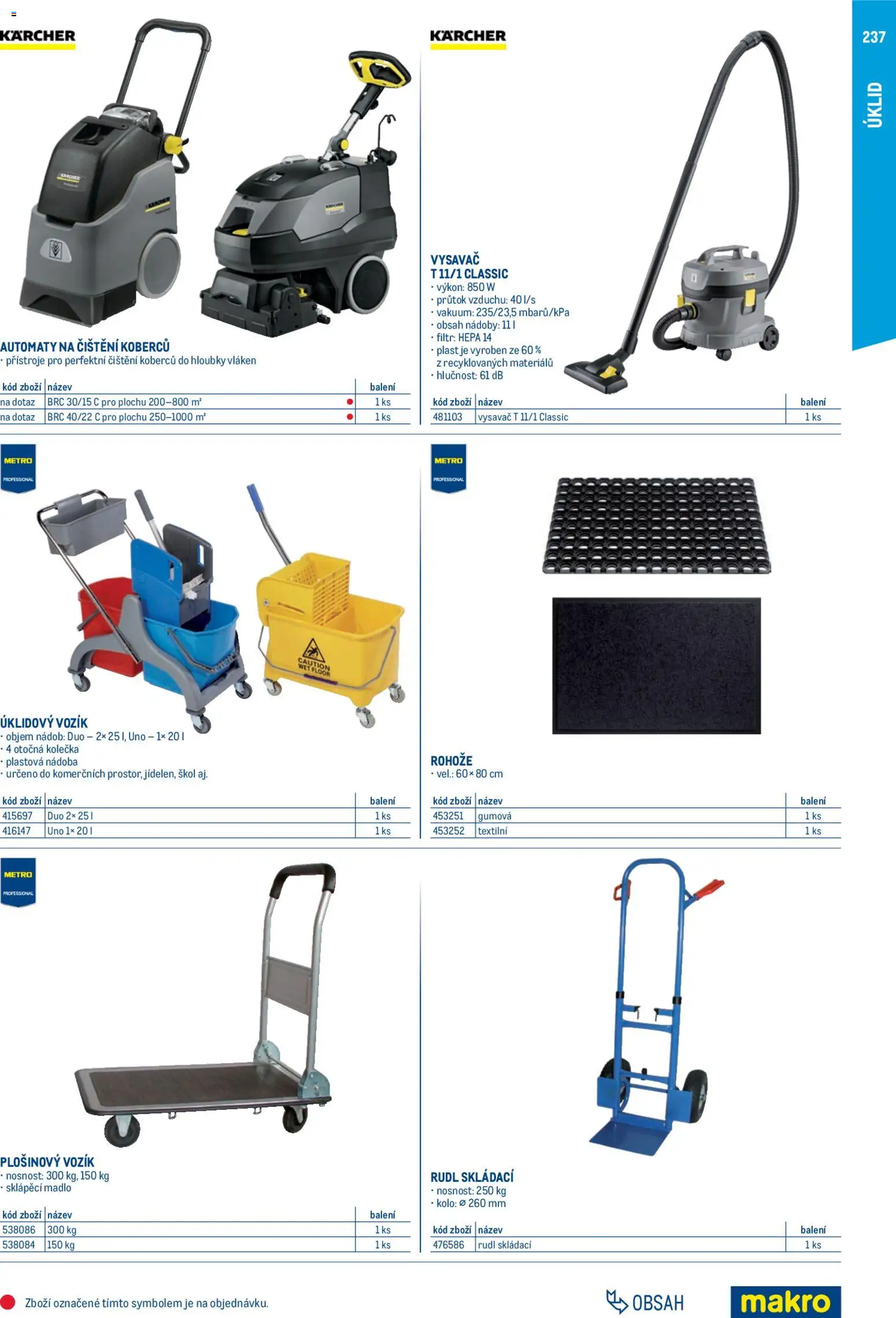 Makro leták - Gastro vybavení a zařízení od 01.02.2026 | Strana: 237 | Produkty: Kärcher, Kolo, Rudl, Vysavač