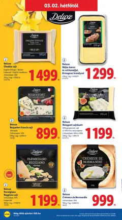 Deluxe Parmigiano Reggiano sajt, Zsírtartalom: 40% Forgácsolt - amely érvényes a következő dátumtól: 26.02.2026 | Oldal: 66