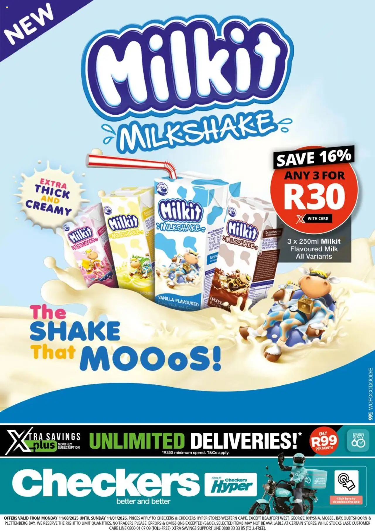 Checkers Western Cape - Milkit Promotion  │ valid from 11.08.2025 | Page: 1 | Products: Milk
