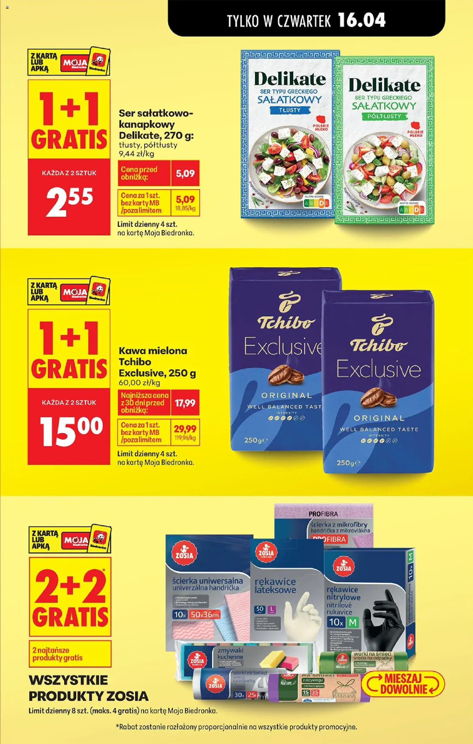 Biedronka gazetka od czwartku od 16.04.2026 | Strona: 9 | Produkty: Karta, Ścierka z mikrofibry, Rękawice lateksowe, Ser typu greckiego