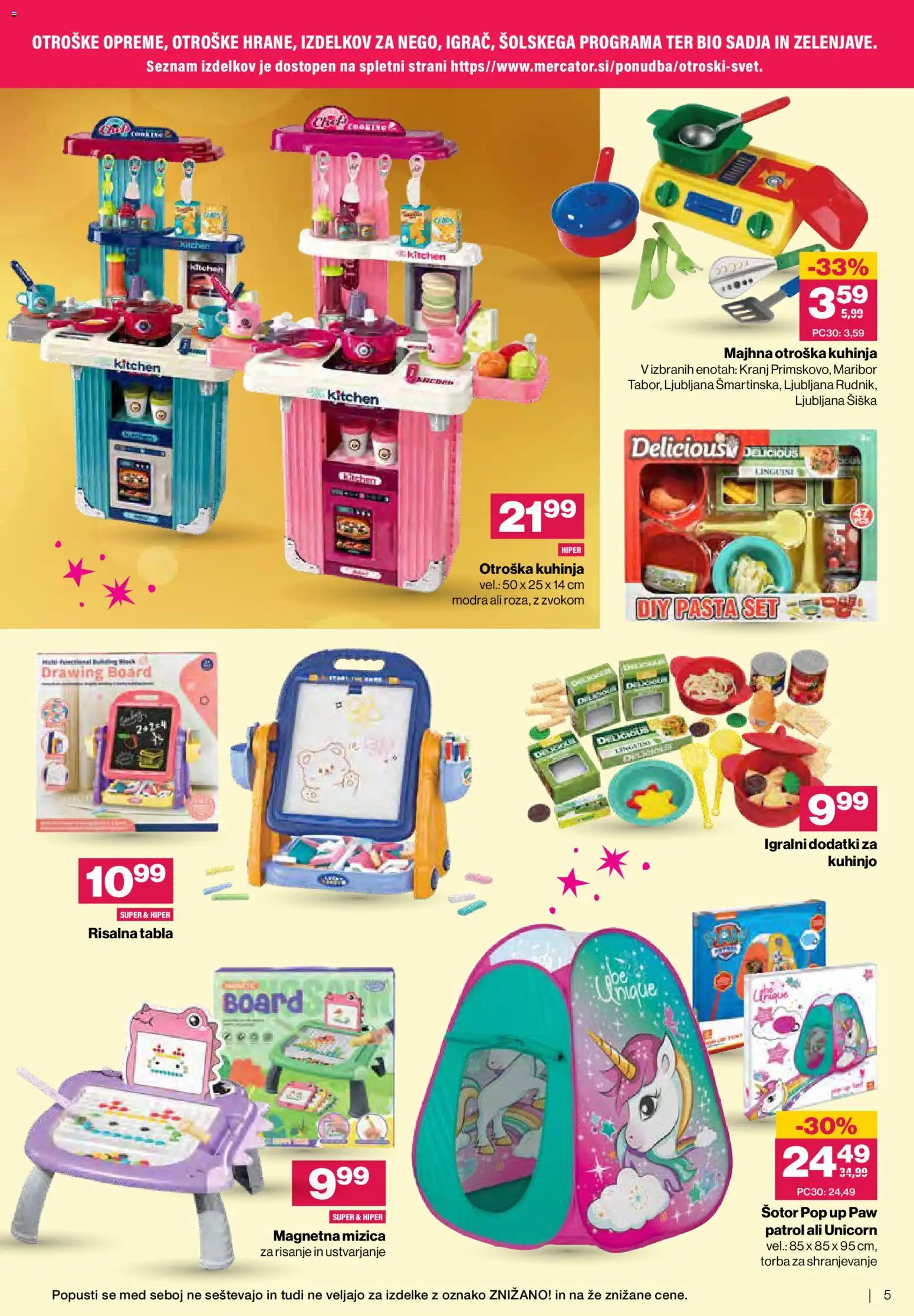 Novi Mercator katalog ponudbe – veljaven od 19.11.2025 | Stran: 5 | Izdelki: Šotor, Torba, Mizica, Kuhinja