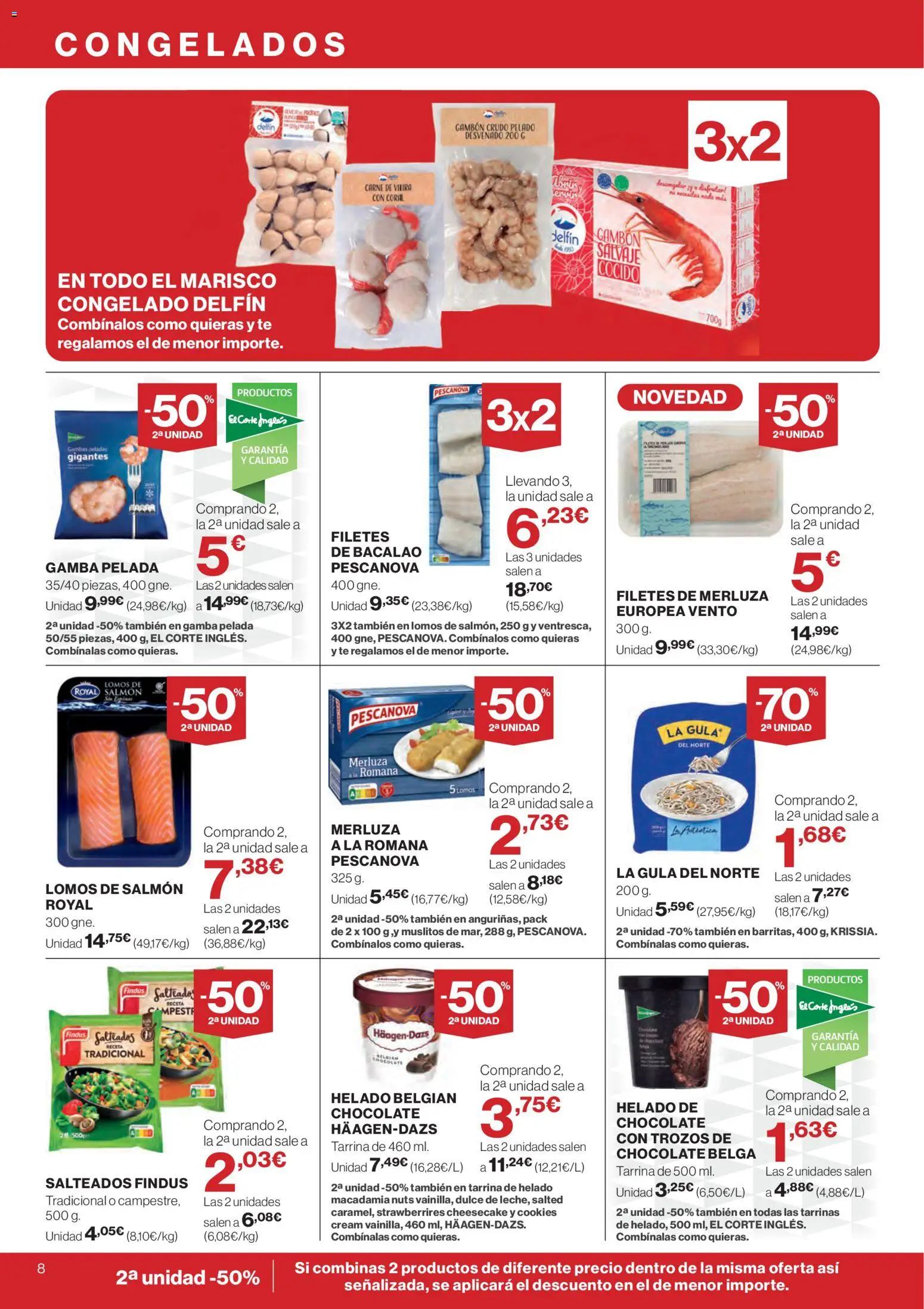 Supercor folleto │ válido desde el 07.01.2026 | Página: 8 | Productos: Chocolate, Filetes de merluza, Té, Helado