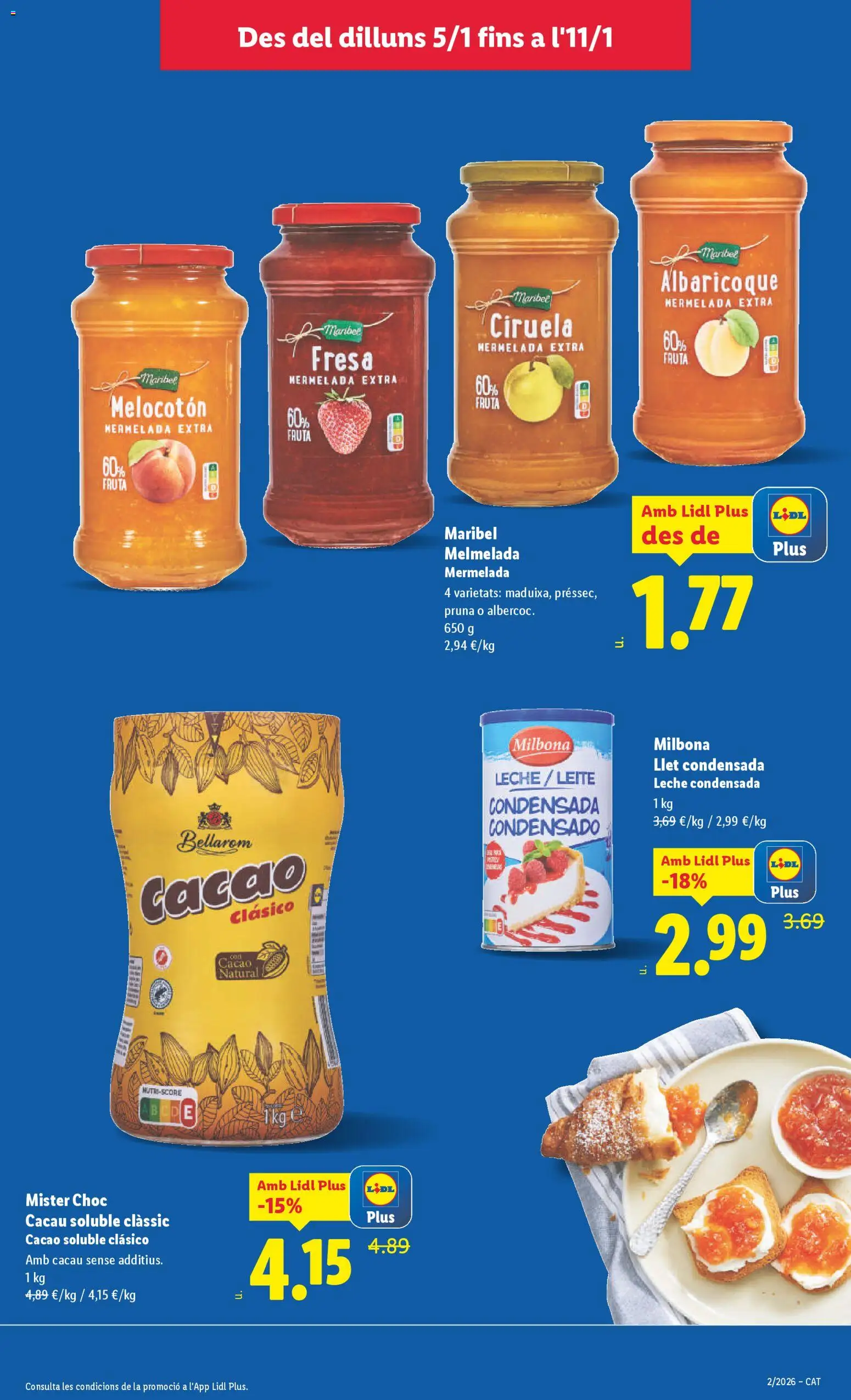 Lidl folleto │ válido desde el 05.01.2026 | Página: 17 | Productos: Leche, Φαρίνα, Αποφλοιωτής σκόρδου, Cacao soluble