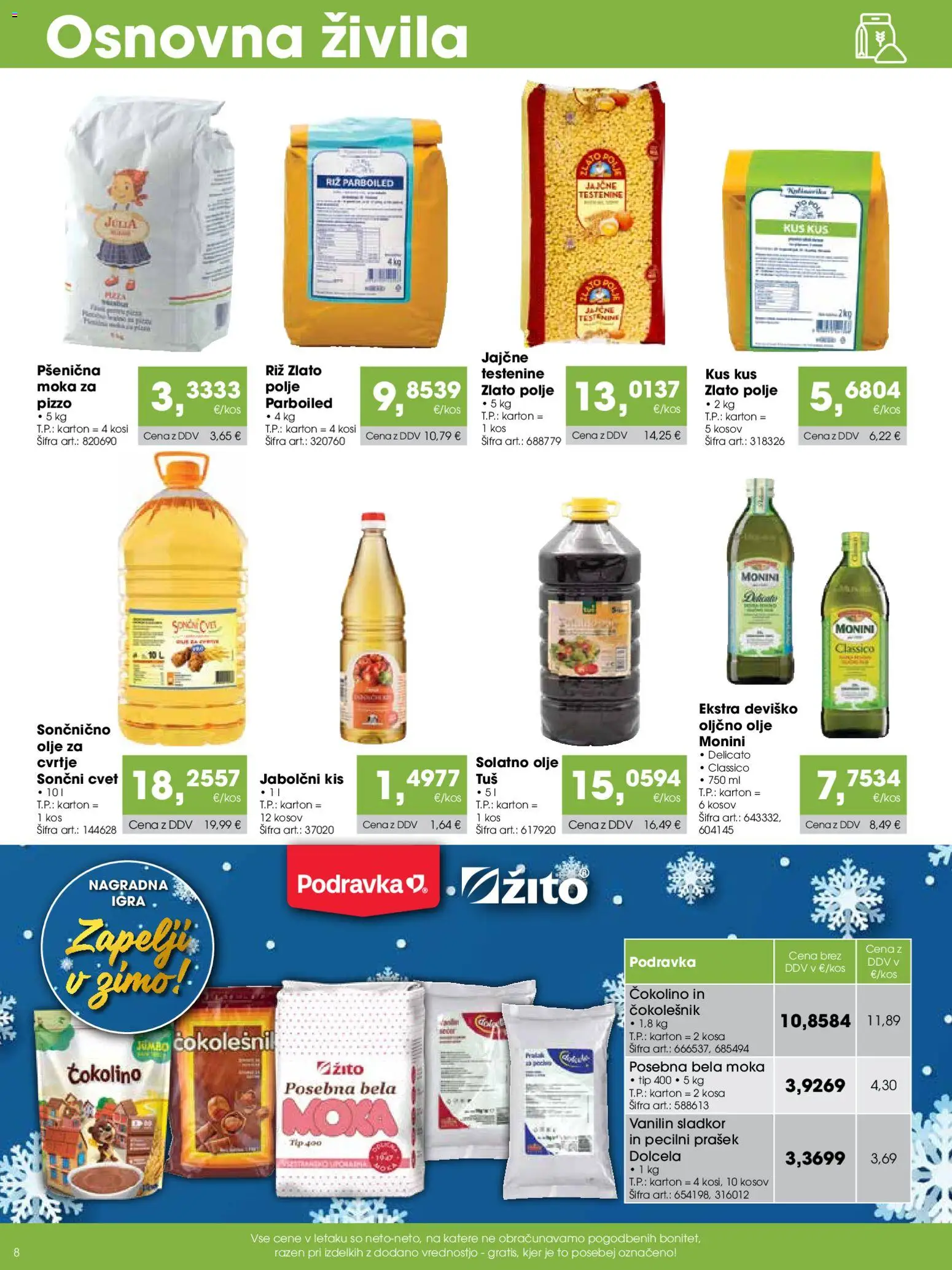 Novi Tuš katalog ponudbe – veljaven od 07.12.2025 | Stran: 8 | Izdelki: Prašek, Kis, Riz, Sladkor