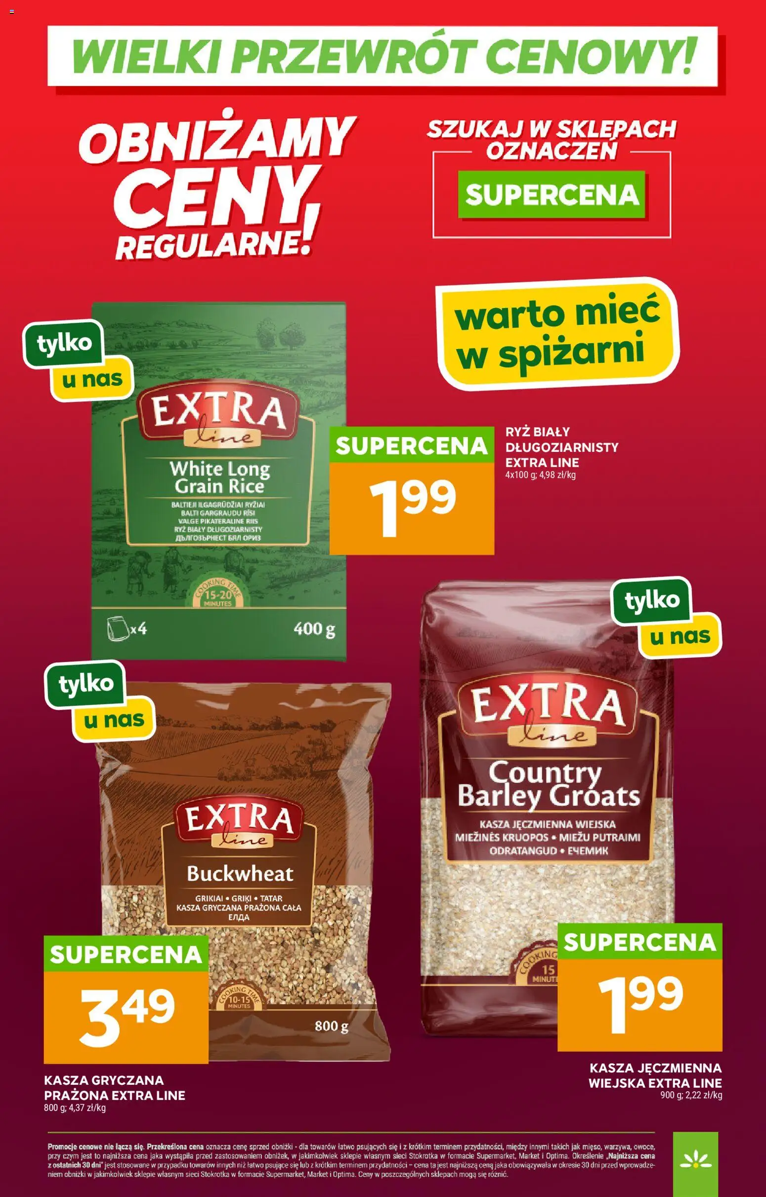 Stokrotka gazetka - Wielki przewrót cenowy od 23.04.2026 | Strona: 8 | Produkty: Kasza, Kasza jęczmienna, Kasza gryczana, Ryż