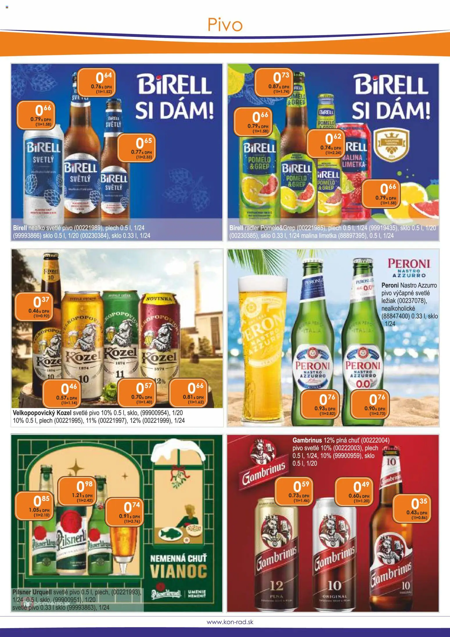 Nové KON - RAD akcie – leták je platný od 01.12.2025 | Strana: 31 | Produkty: Radler, Med, Pomelo, Gambrinus