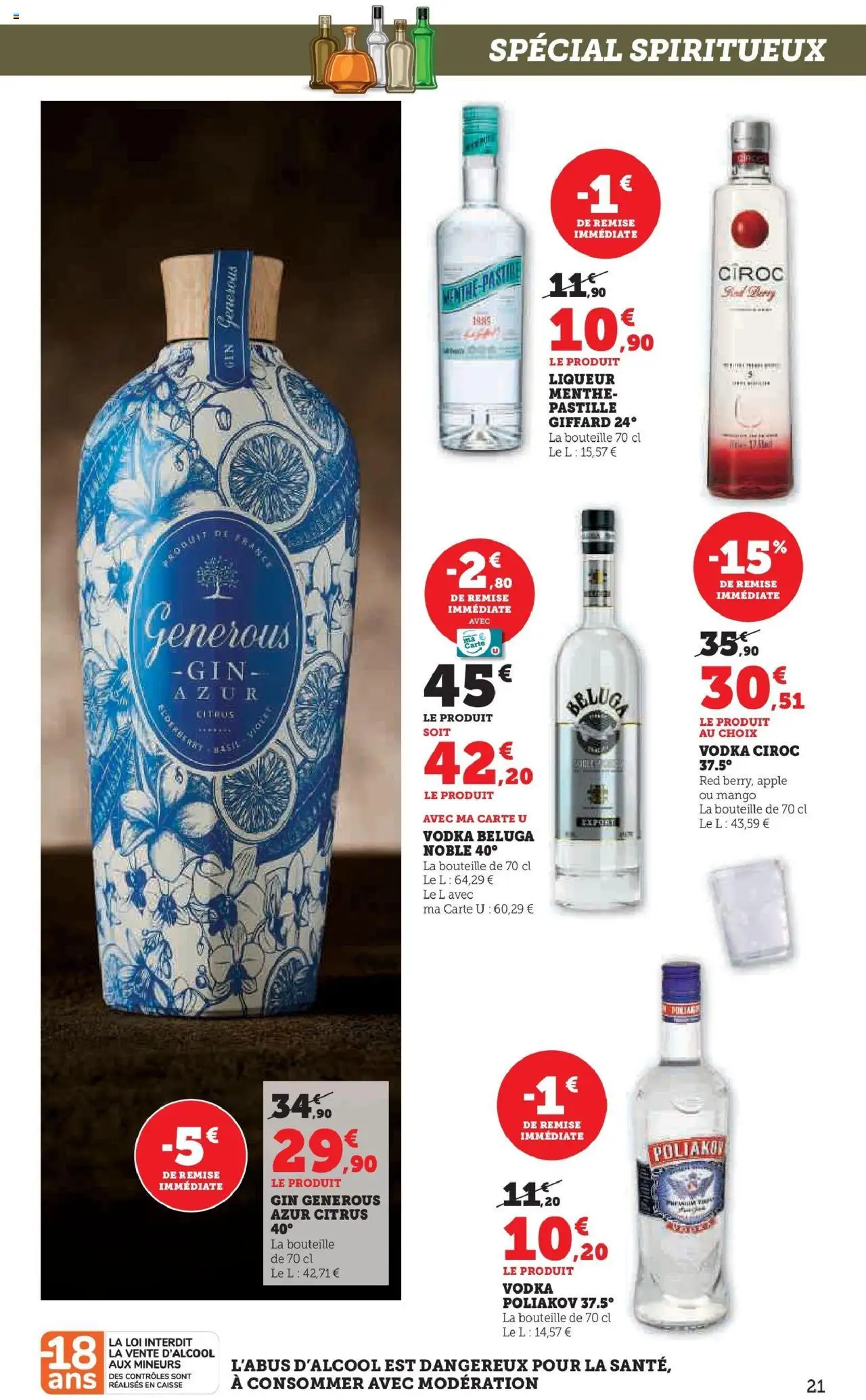 {H1} | Page: 21 | Produits: Vodka, Liqueur, Menthe Pastille, Gin