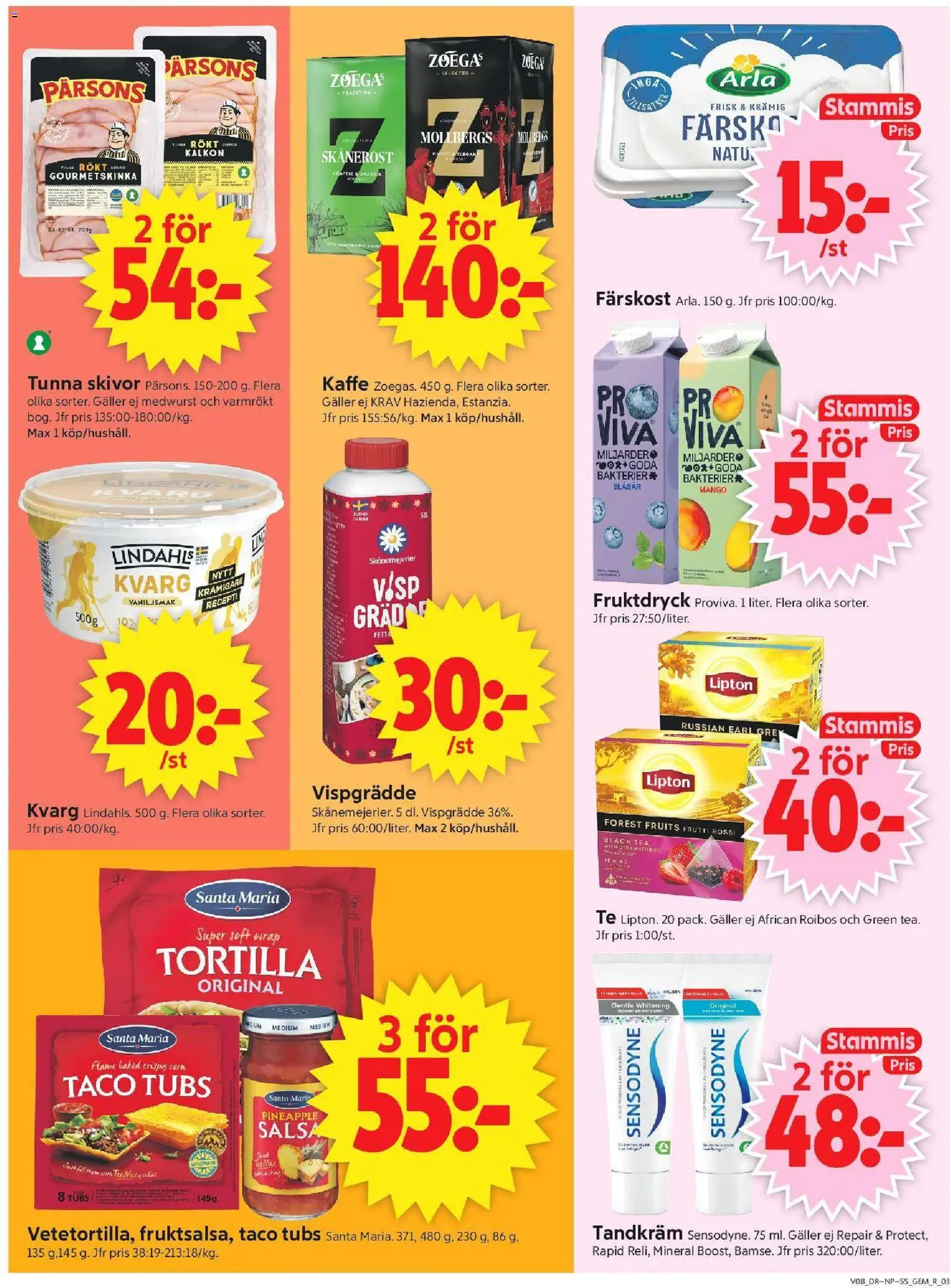 ICA Supermarket reklamblad aktuell från 16.02.2026 | Sida: 3 | Produkter: Visp, Tandkräm, Tortilla, Salsa