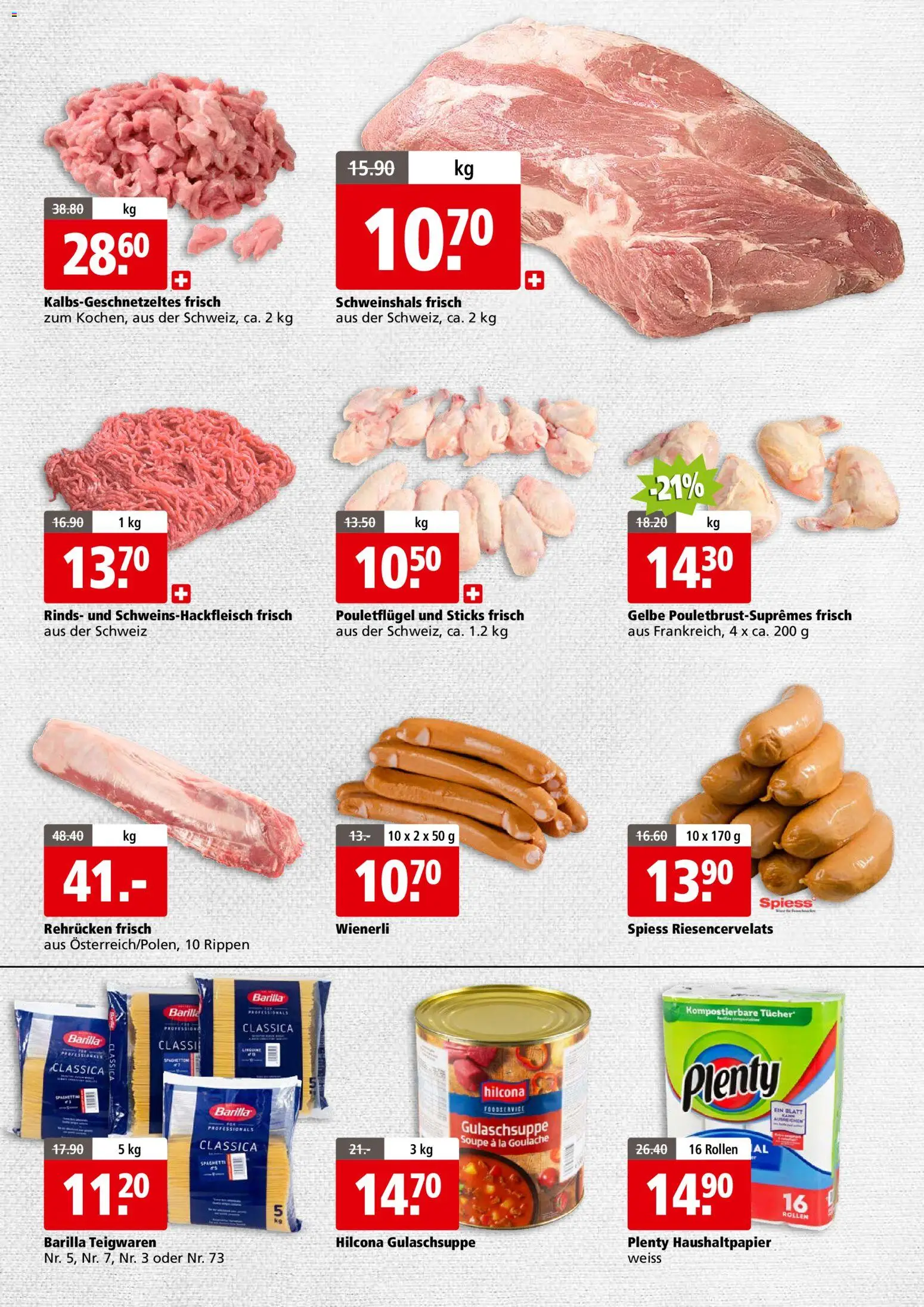 Aligro Aktionen Business Schlieren, Gossau SG, Frauenfeld, Rapperswil-Jona, Sargans, Bern, Brüttisellen, Pratteln, Emmen, Spreitenbach – gültig ab 17.11.2025 | Seite: 3 | Produkte: Barilla, Teigwaren