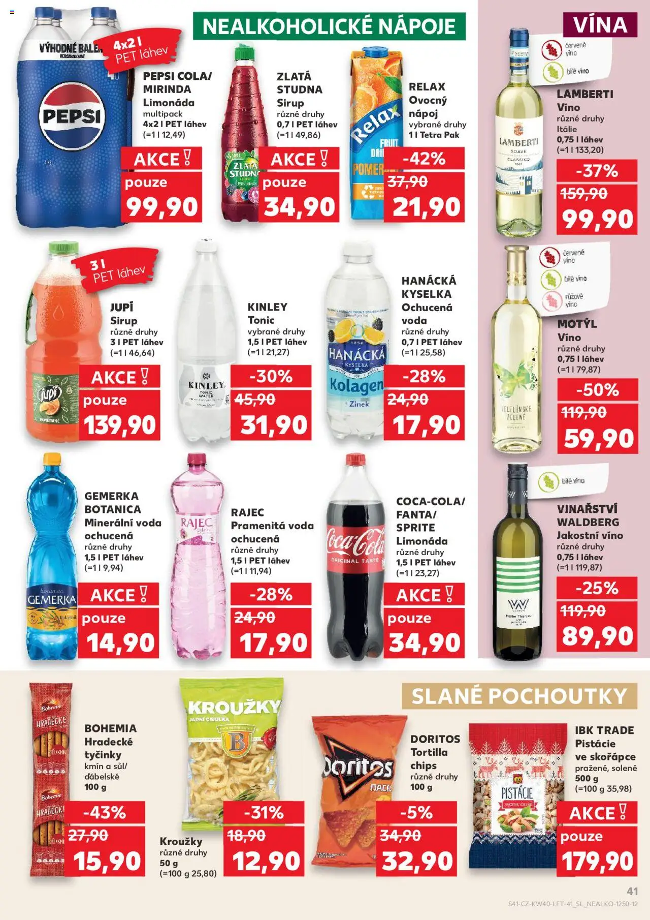 Kaufland leták od 01.10.2025 | Strana: 41 | Produkty: Bílé víno, Voda, Gemerka, Tortilla