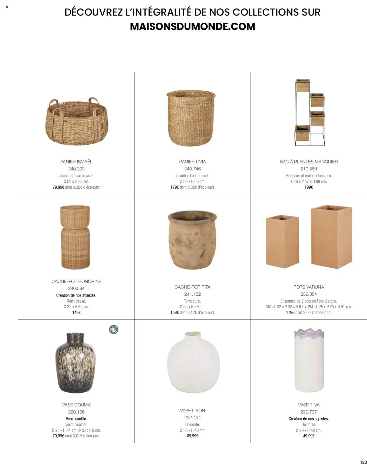  | Page: 125 | Produits: Panier, Vase