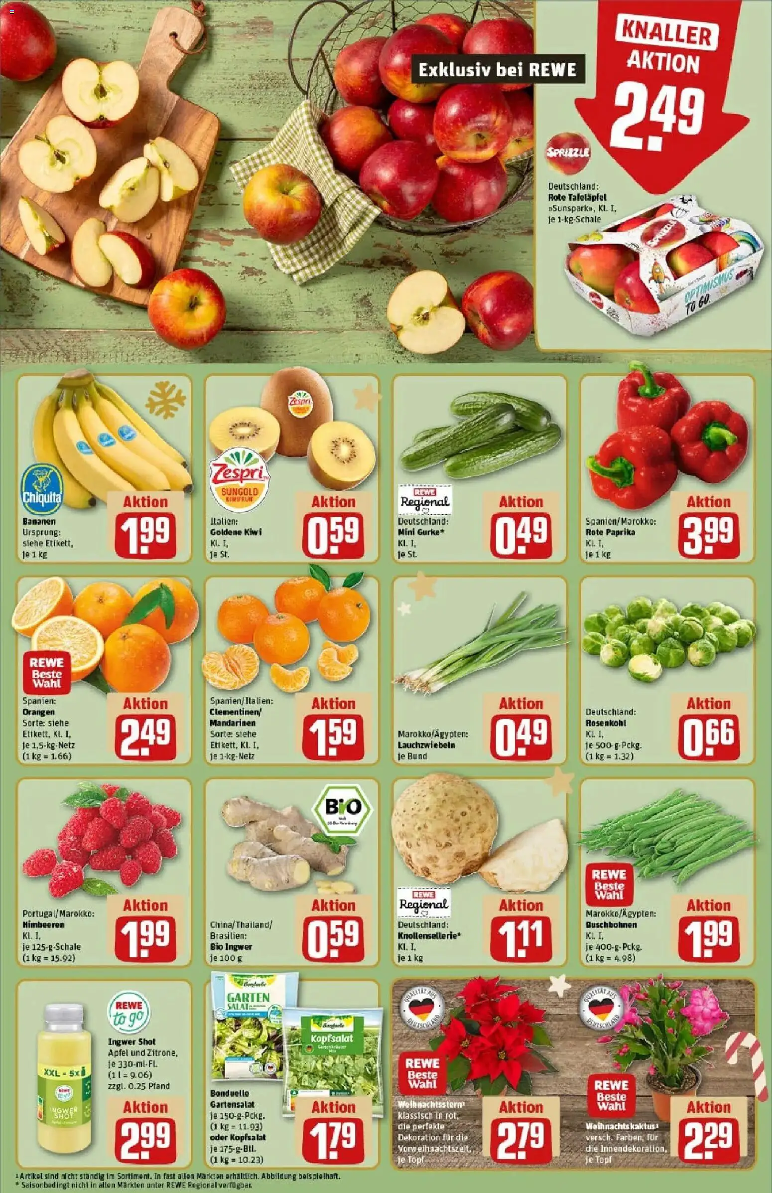 Rewe prospekt Köln / Dellbrück	 – gültig ab 07.12.2025 | Seite: 10 | Produkte: Bananen, Orangen, Paprika, Zitrone