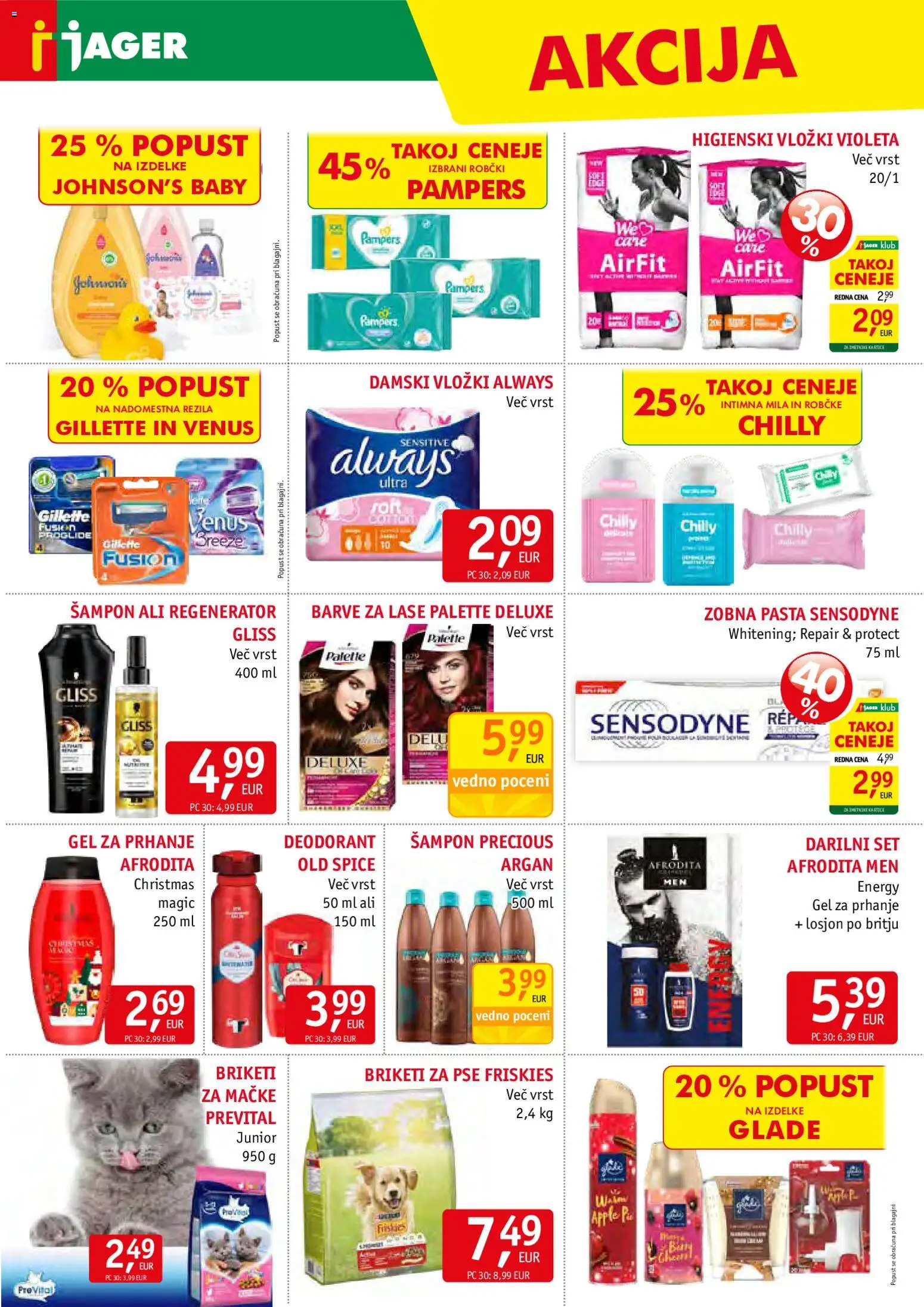 Novi Jager katalog ponudbe – veljaven od 12.11.2025 | Stran: 14 | Izdelki: Higienski vložki, Gel za prhanje, Vložki, Sampon