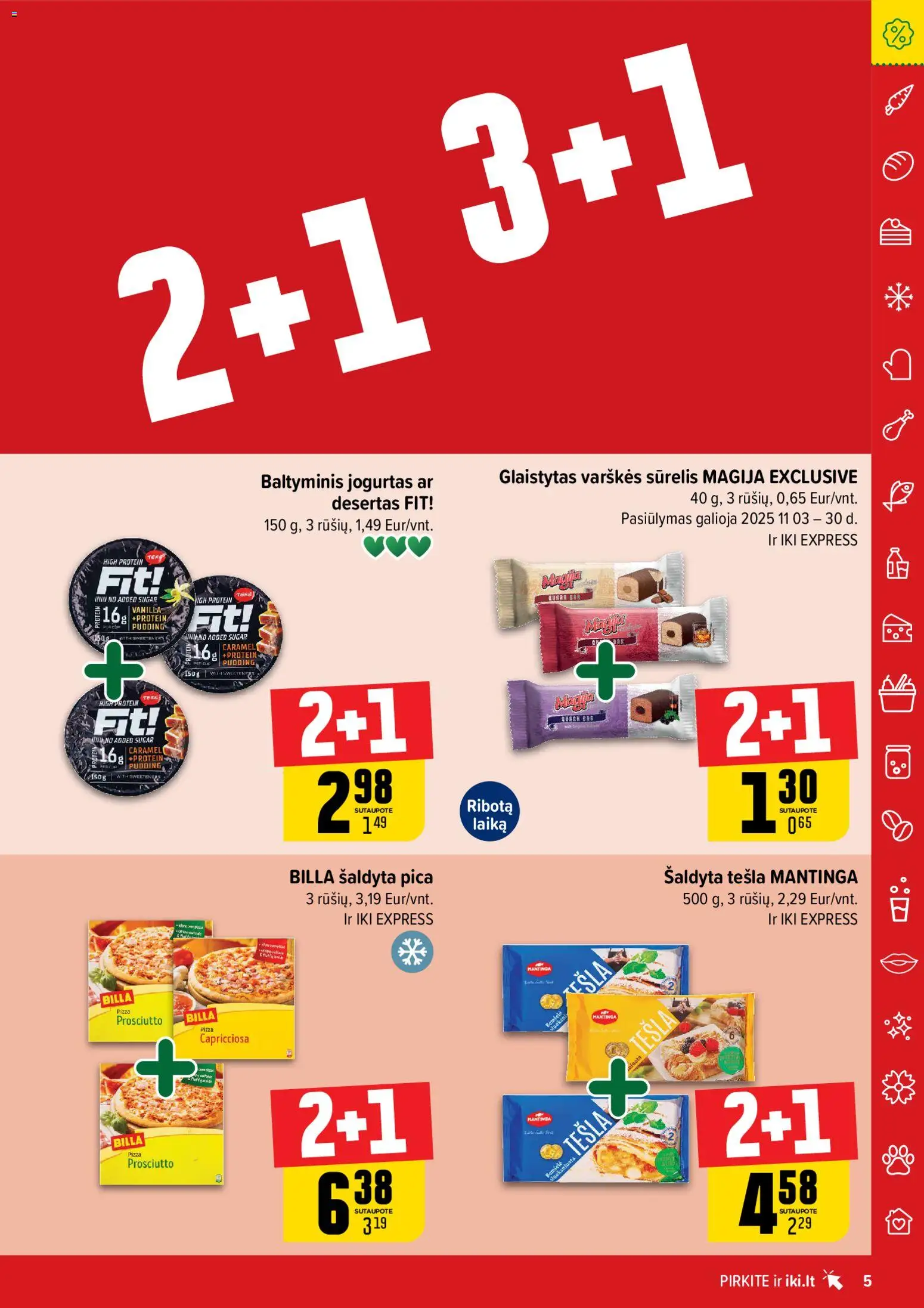IKI akcijos nuo 03.11.2025 | Puslapis: 5 | Prekių: Sūrelis, Jogurtas, Pica