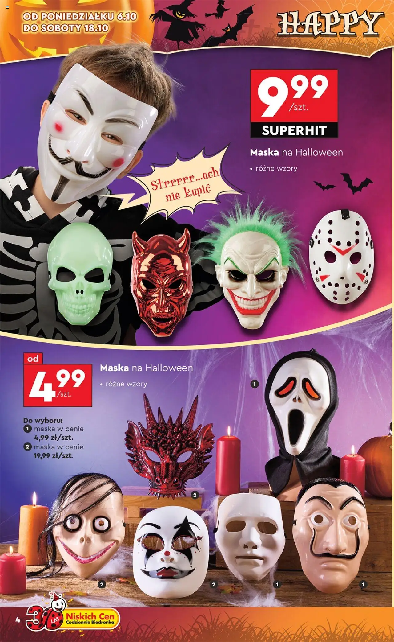 Biedronka gazetka - Hity i inspiracje od 06.10.2025 | Strona: 4 | Produkty: Maska
