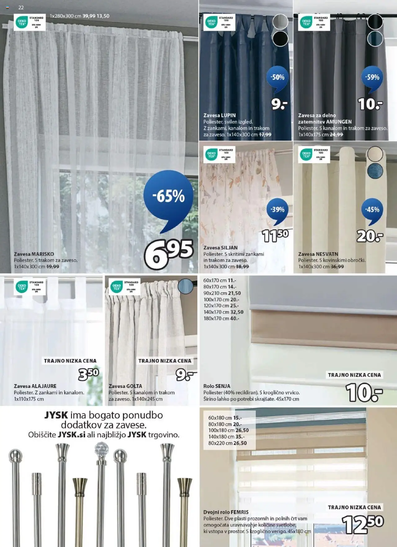 Novi JYSK katalog ponudbe – veljaven od 03.09.2025 | Stran: 22 | Izdelki: Rolo